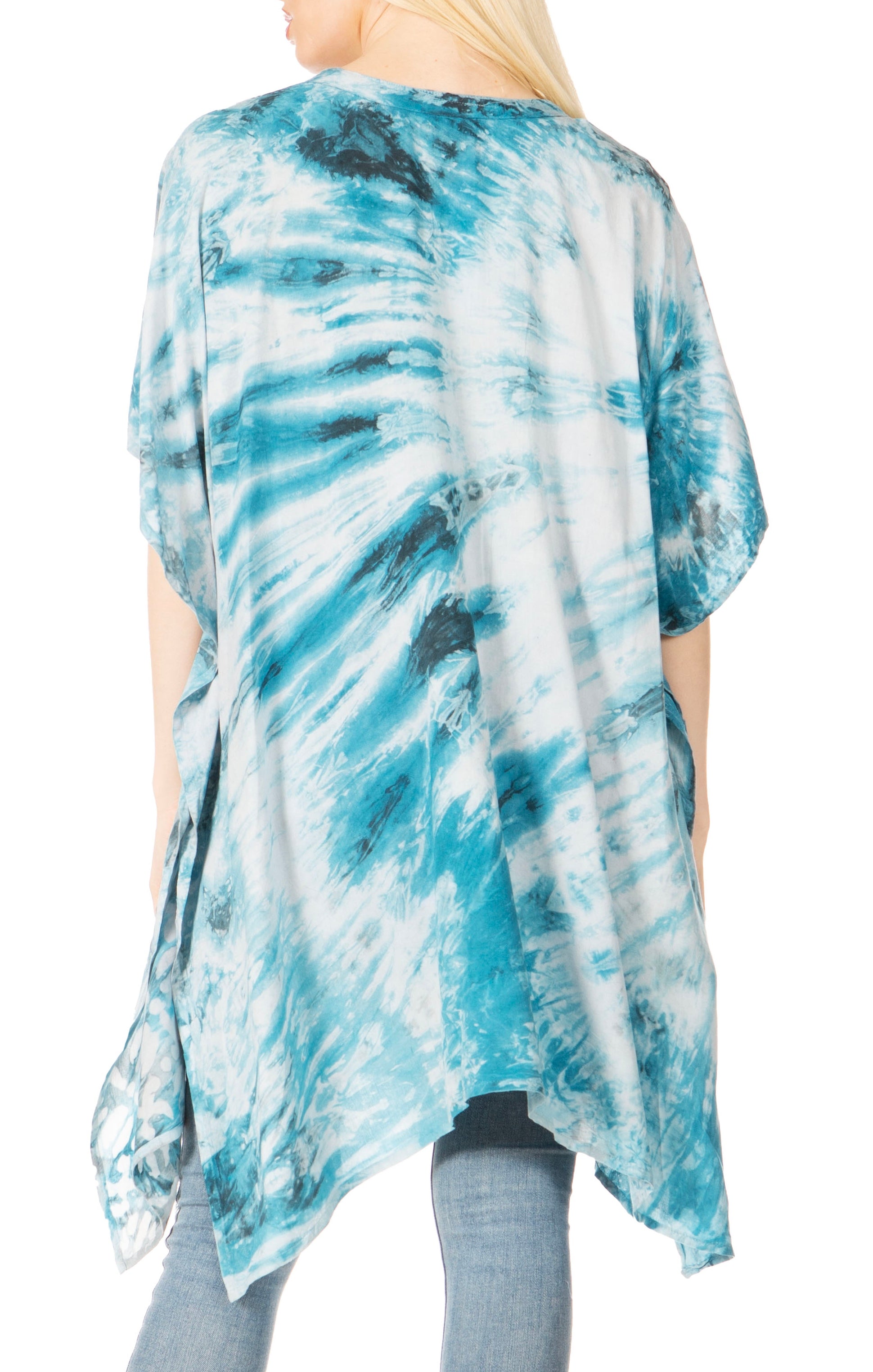 Sakkas Marcy Women's V-neck Caftan Top Tunic Dress - Perfect for Summer Boho Style & Swinging Coverup - Buy One, Get One 50% Off