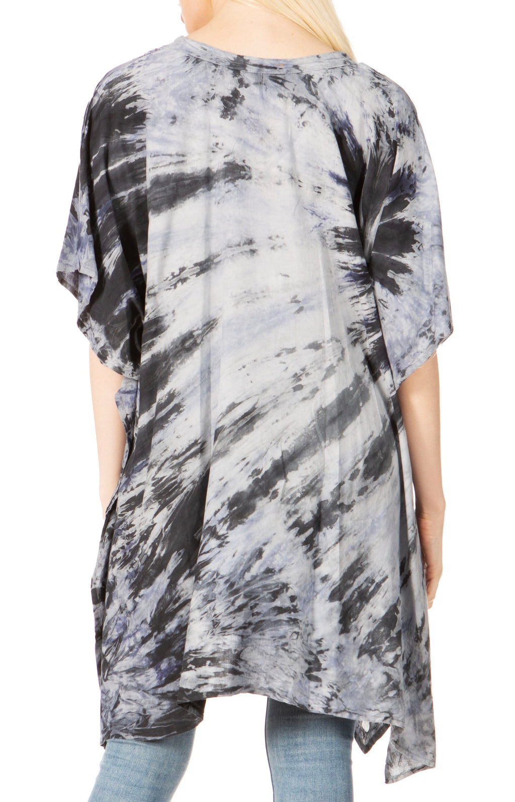Sakkas Marcy Women's V-neck Caftan Top Tunic Dress - Perfect for Summer Boho Style & Swinging Coverup - Buy One, Get One 50% Off