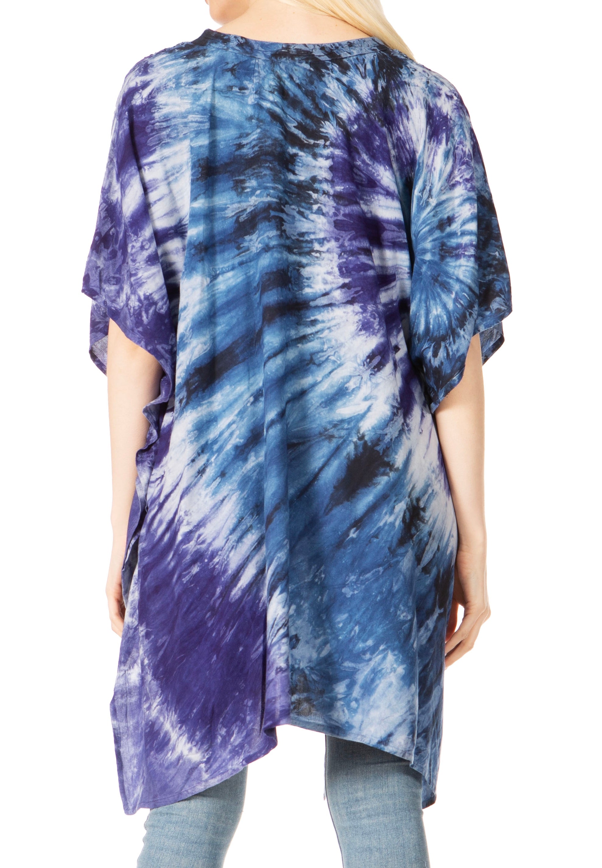 Sakkas Marcy Women's V-neck Caftan Top Tunic Dress - Perfect for Summer Boho Style & Swinging Coverup - Buy One, Get One 50% Off