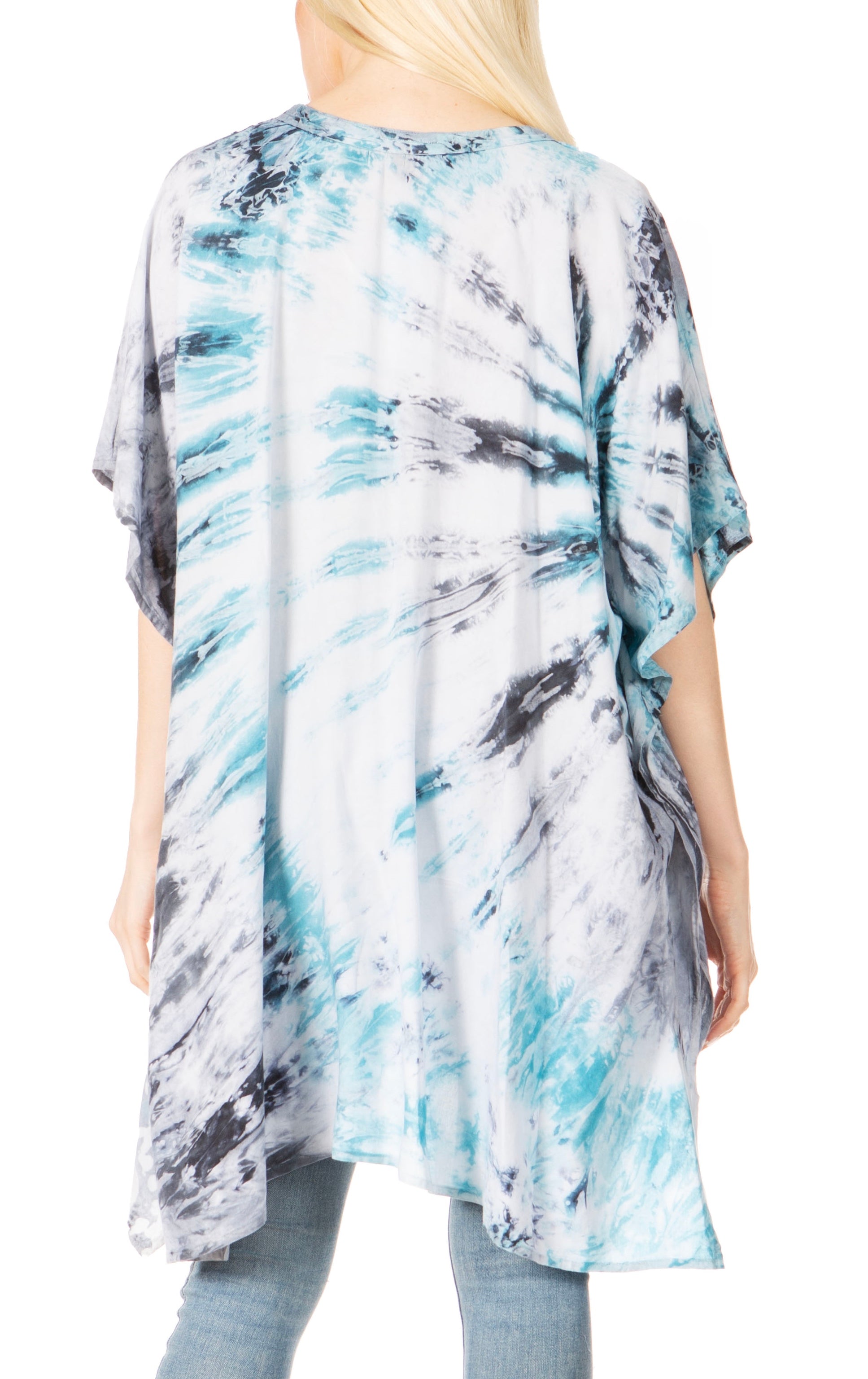Sakkas Marcy Women's V-neck Caftan Top Tunic Dress - Perfect for Summer Boho Style & Swinging Coverup - Buy One, Get One 50% Off