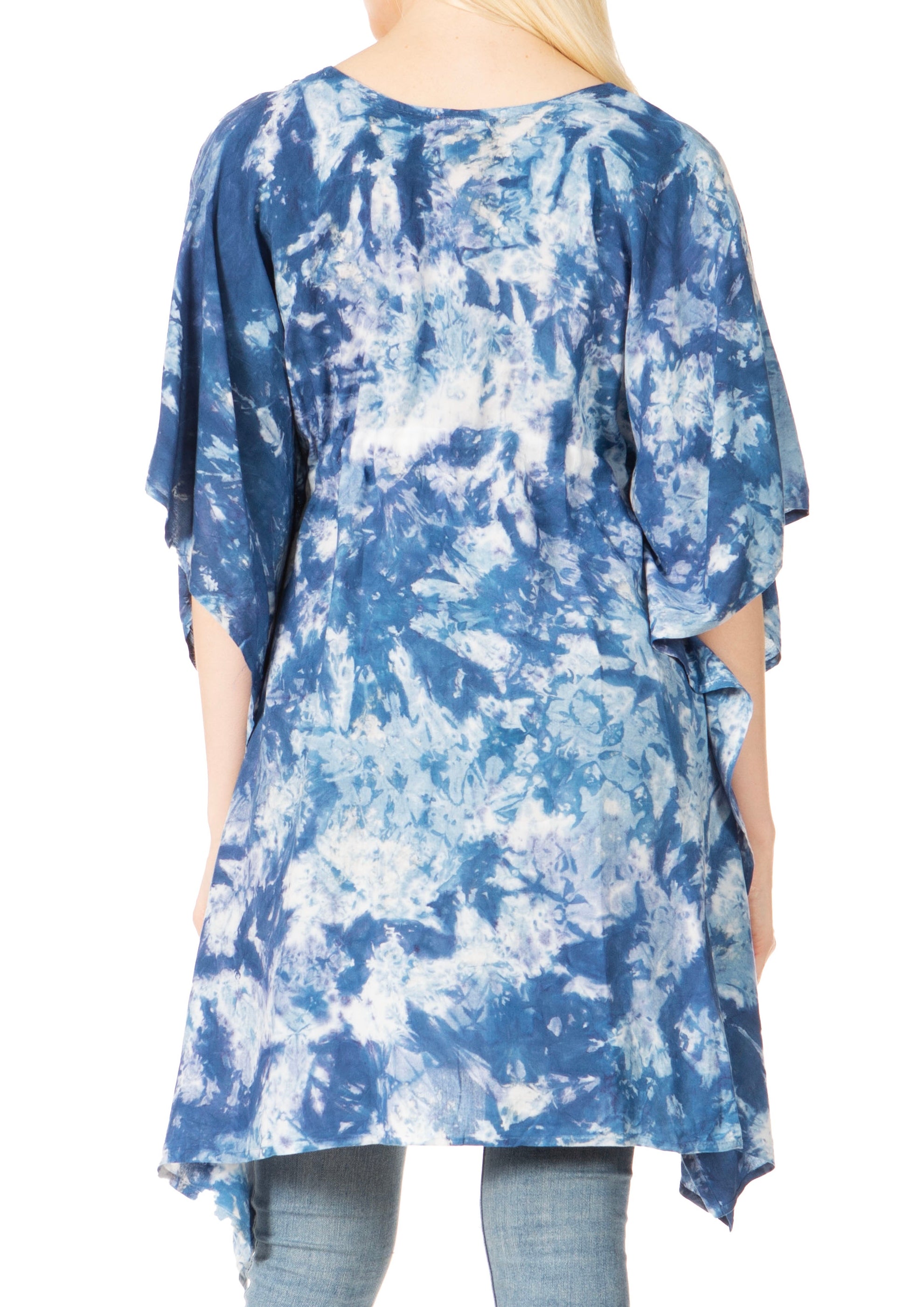 Sakkas Marcy Women's V-neck Caftan Top Tunic Dress - Perfect for Summer Boho Style & Swinging Coverup - Buy One, Get One 50% Off