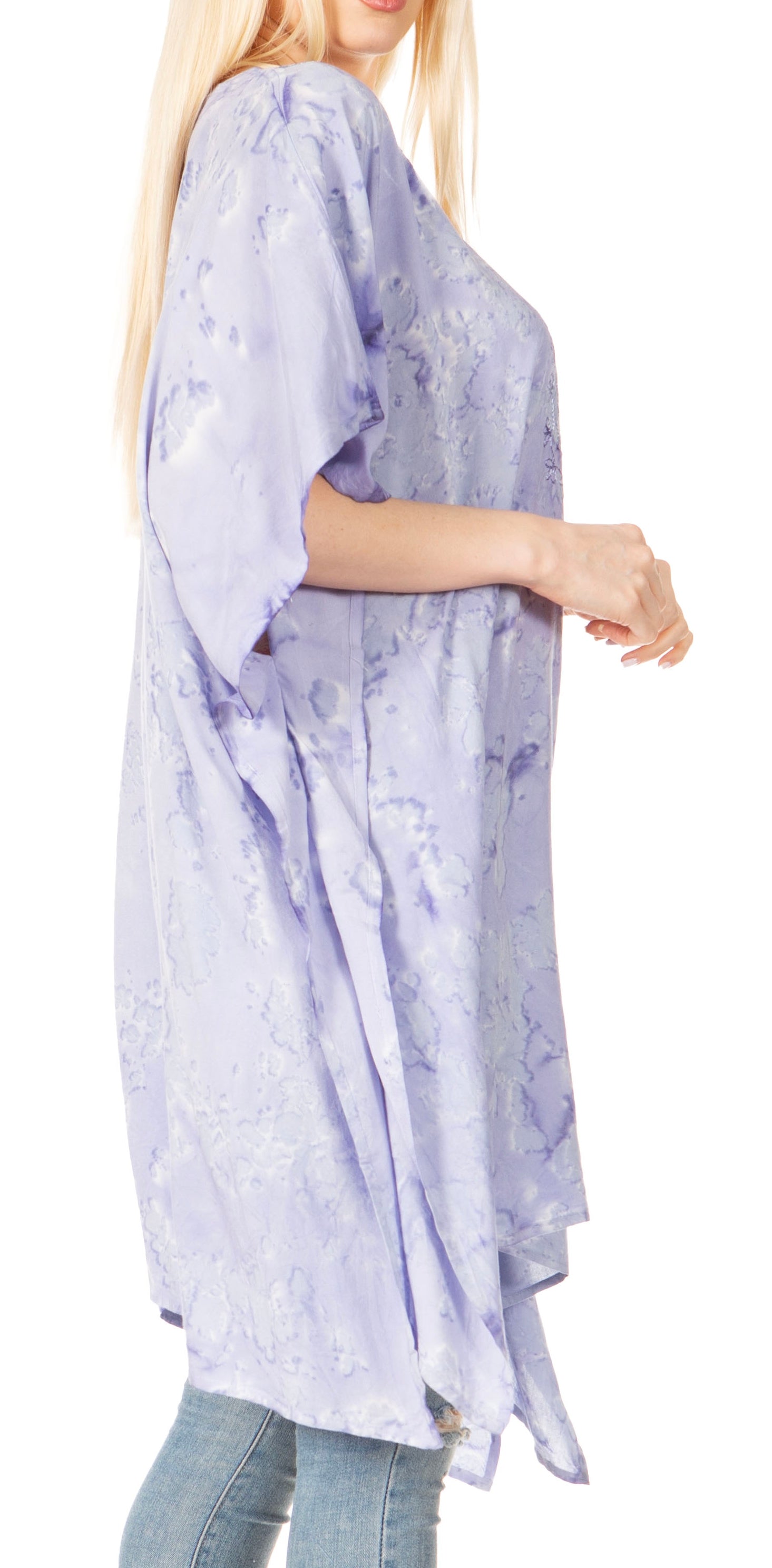 Sakkas Marcy Women's V-neck Caftan Top Tunic Dress - Perfect for Summer Boho Style & Swinging Coverup - Buy One, Get One 50% Off