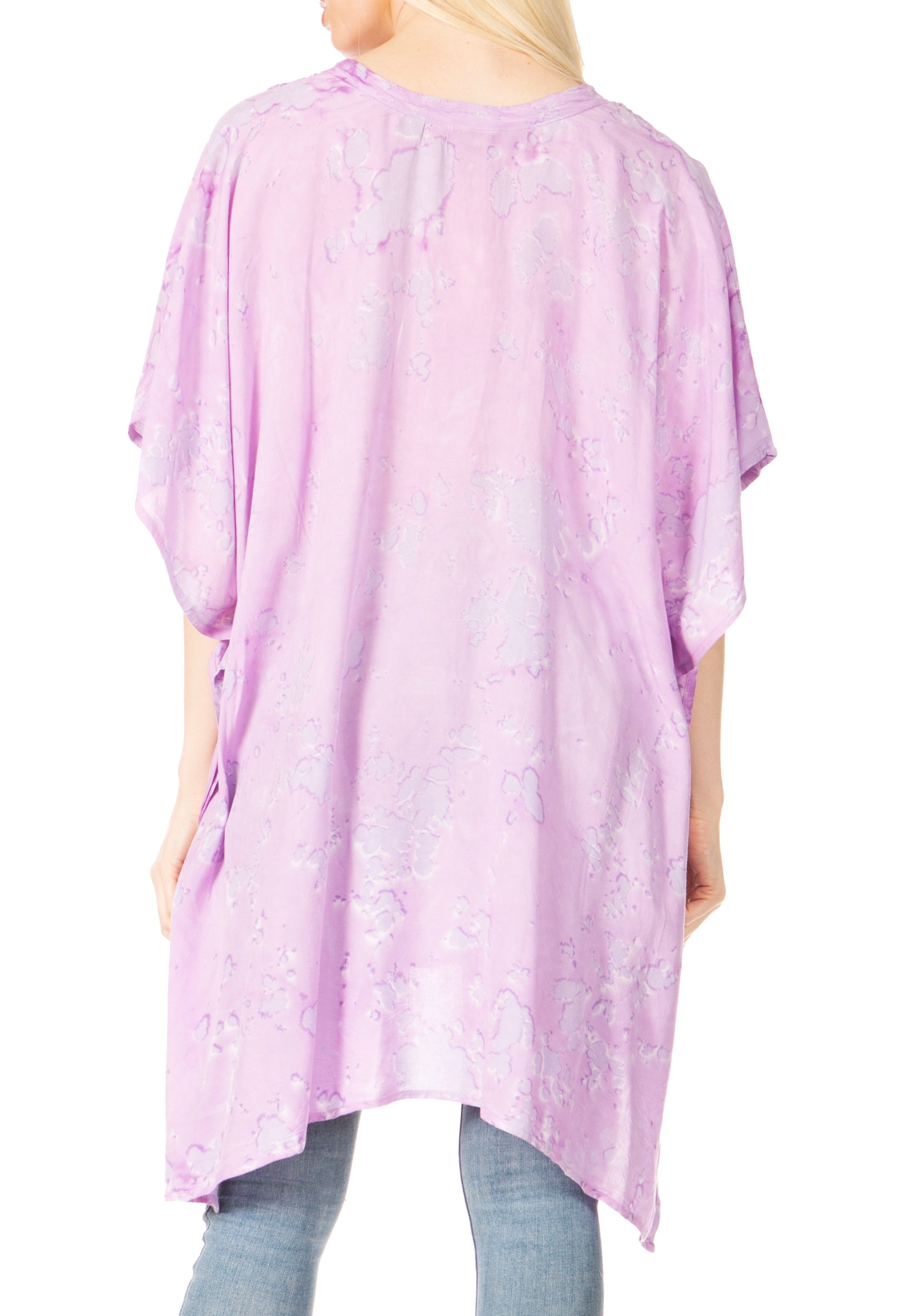 Sakkas Marcy Women's V-neck Caftan Top Tunic Dress - Perfect for Summer Boho Style & Swinging Coverup - Buy One, Get One 50% Off