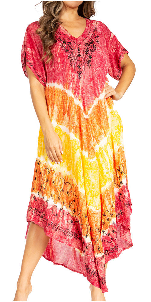 Sakkas Viveka Embroidered Caftan Dress