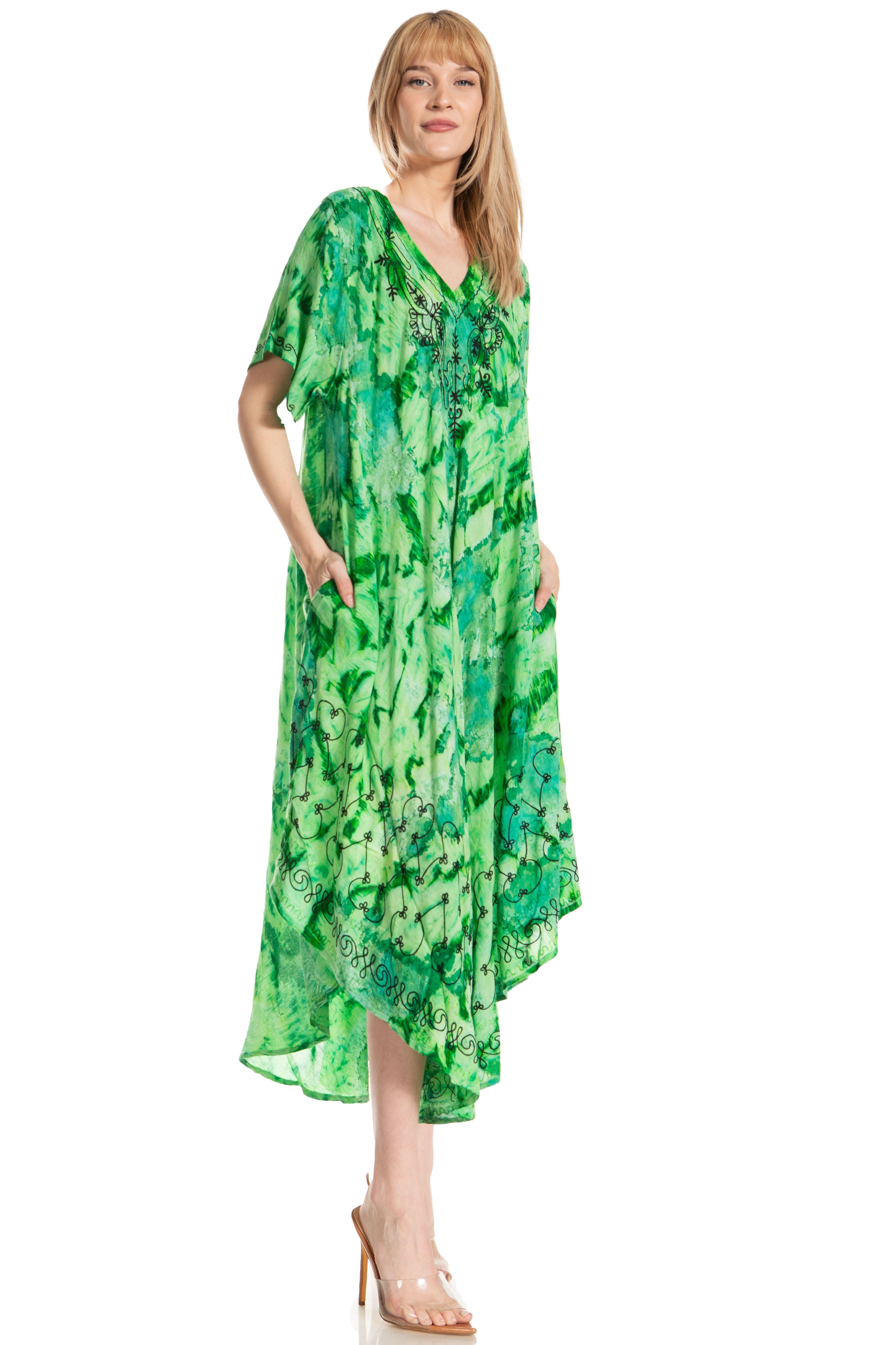 Sakkas Viveka Embroidered Caftan Dress