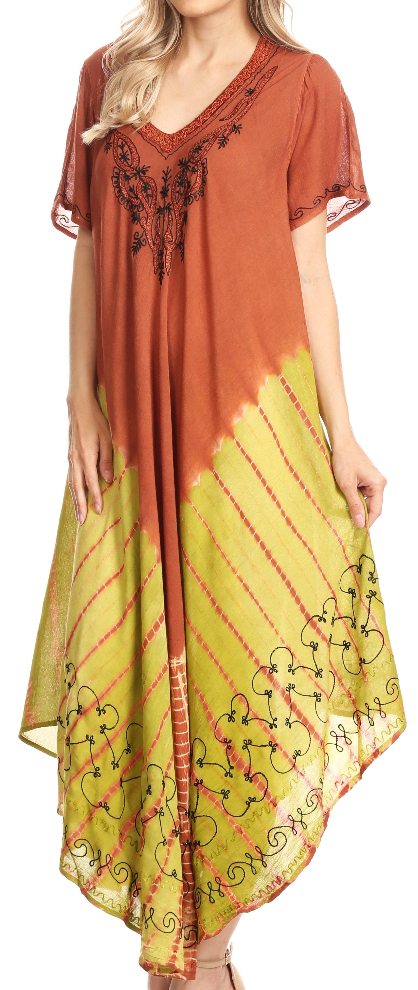 Sakkas Viveka Embroidered Caftan Dress