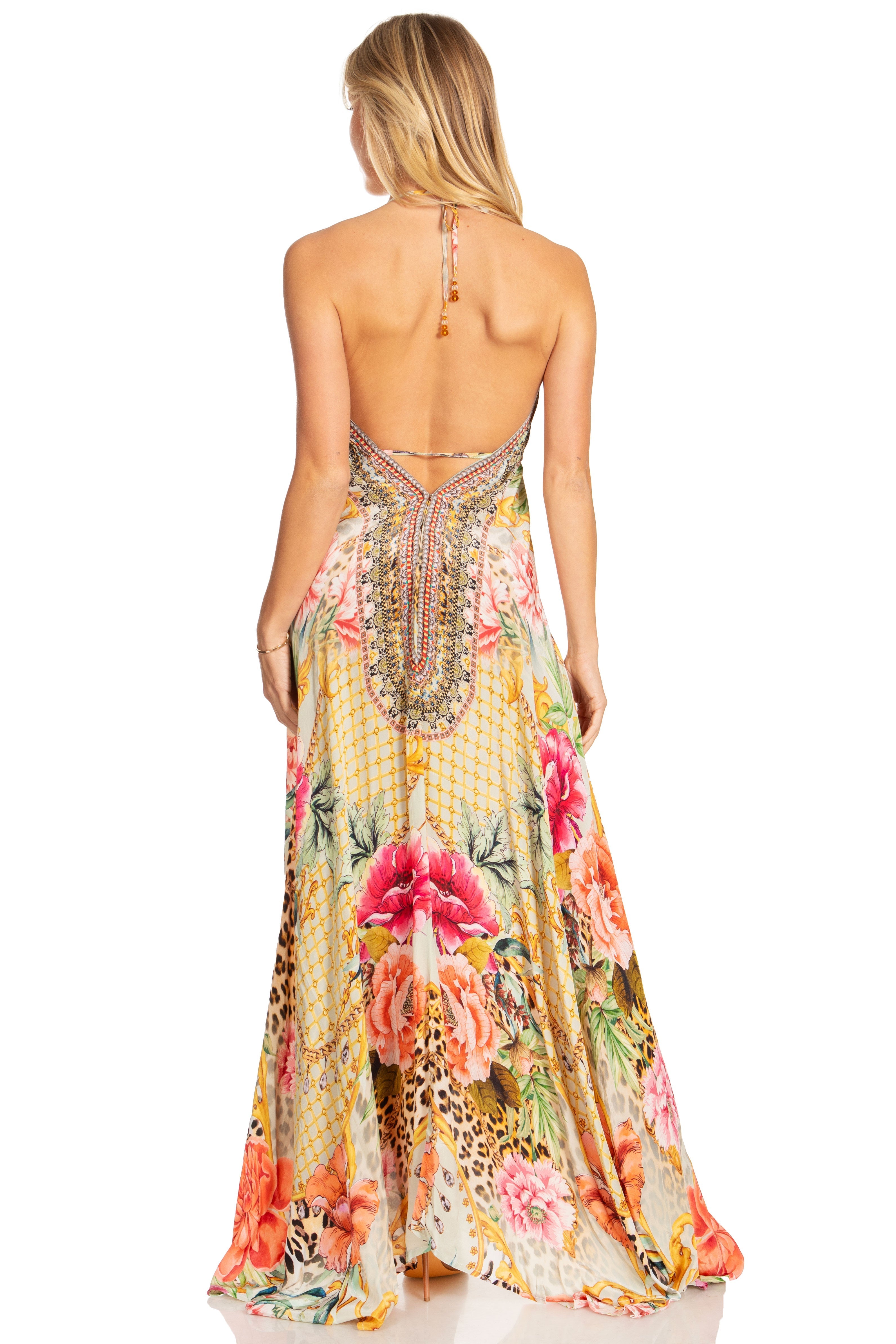 Sakkas Lizi 2025 Womens Maxi High-low Halter Handkerchief Long Dress Beach Party