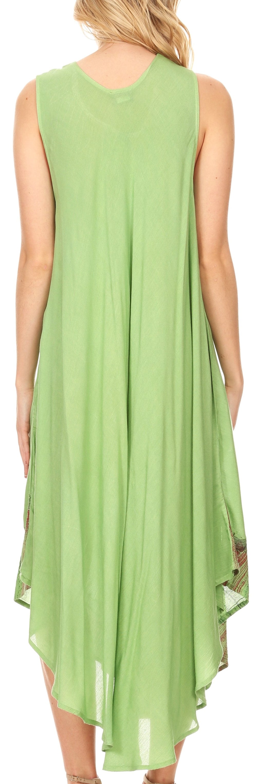 Sakkas Keola Women's Maxi Caftan Bathing Suit Cover Up Summer Dress Sleeveless