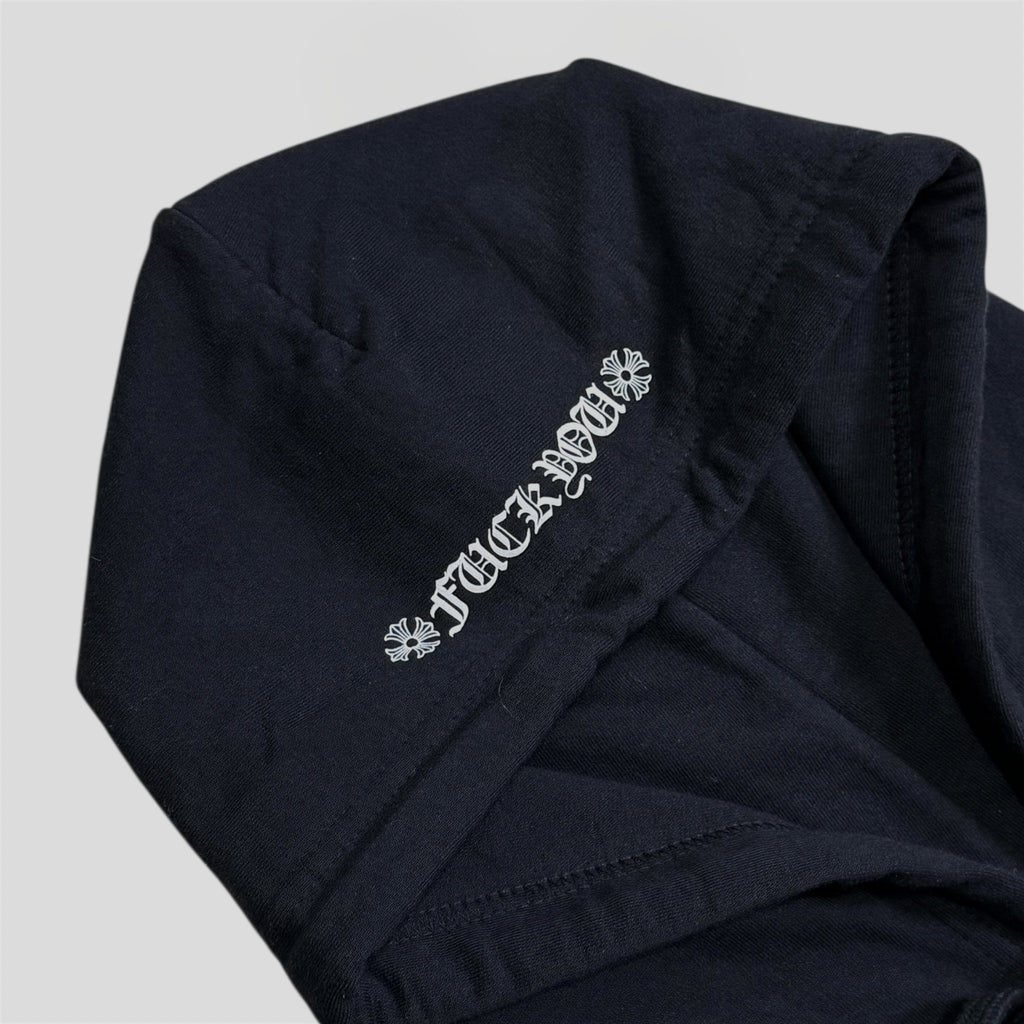 Chrome Hearts Vertical Fu Logo Hoodie in Black/White