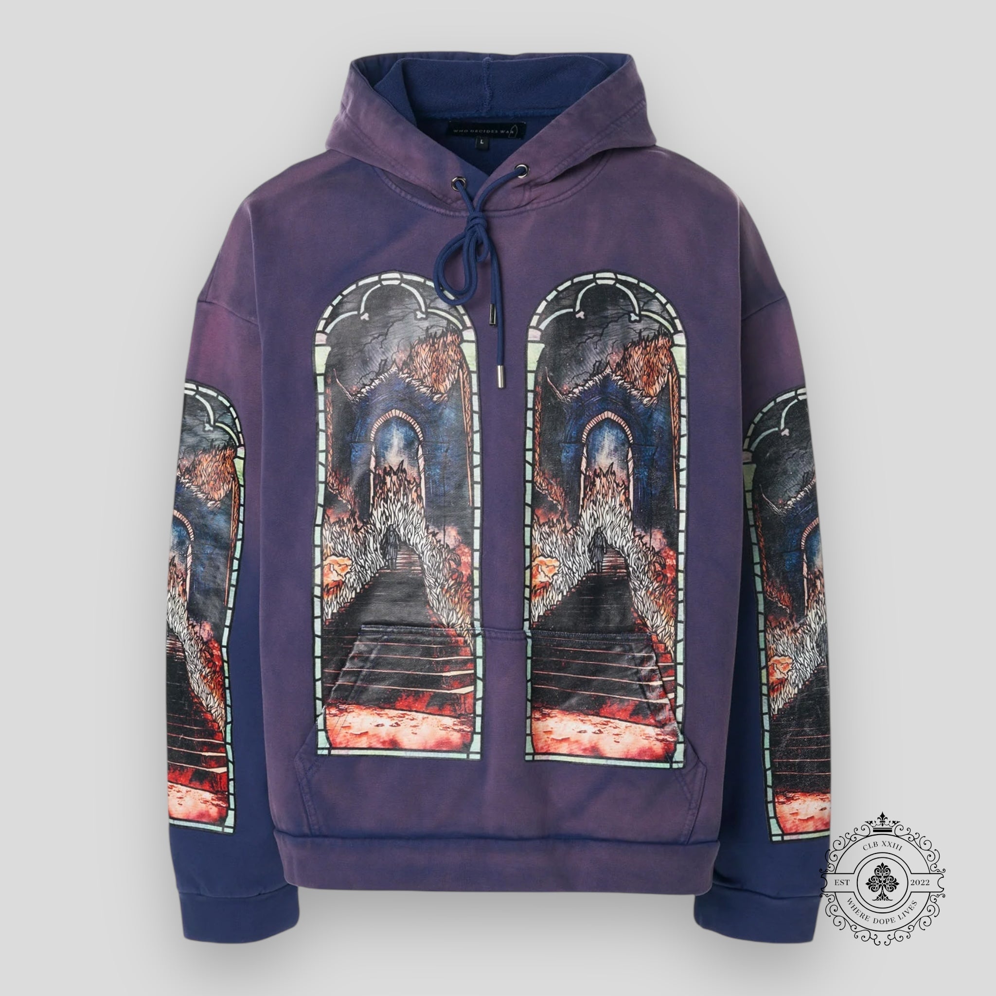 Who Decides War Descent Hooded Sweatshirt in Indigo
