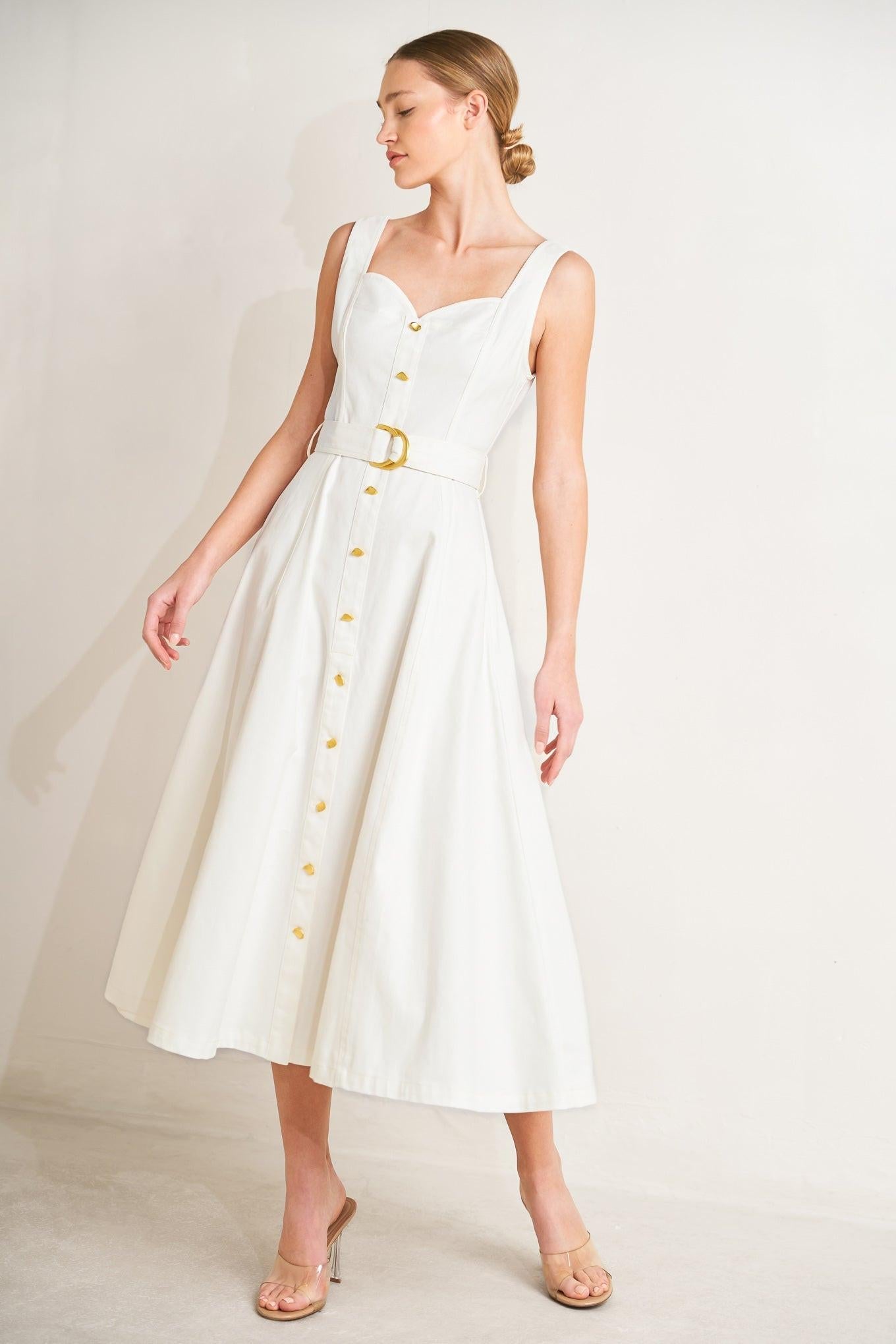 BELLA PORTOFINO WOVEN MIDI DRESS