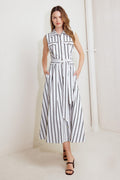 HUGS & VANILLA CLOUDS WOVEN MIDI DRESS