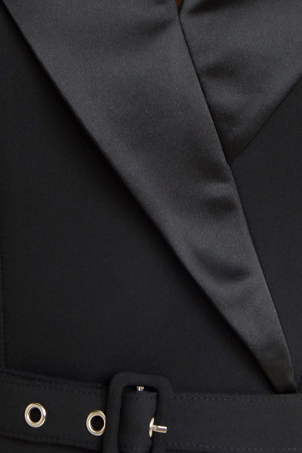 MIDNIGHT TUX WOVEN MIDI DRESS