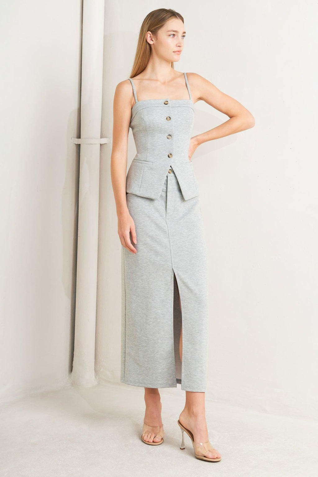 LOVELY BY NATURE KNIT MIDI SKIRT