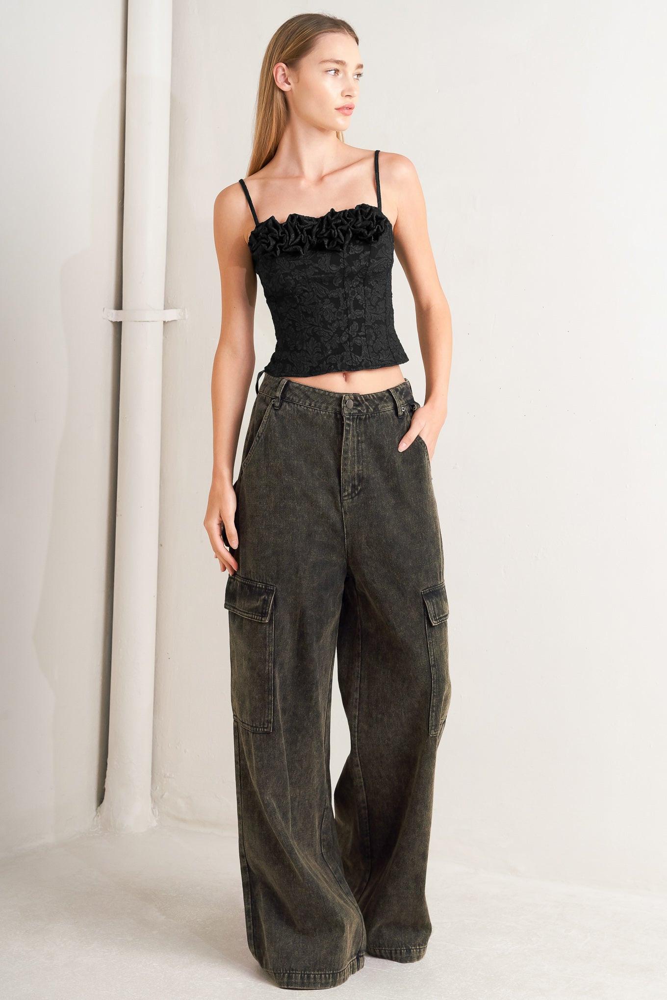 CAN'T BLAME ME GARGO DENIM PANTS
