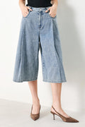SKY CHARMER DENIM CULOTTE PANTS