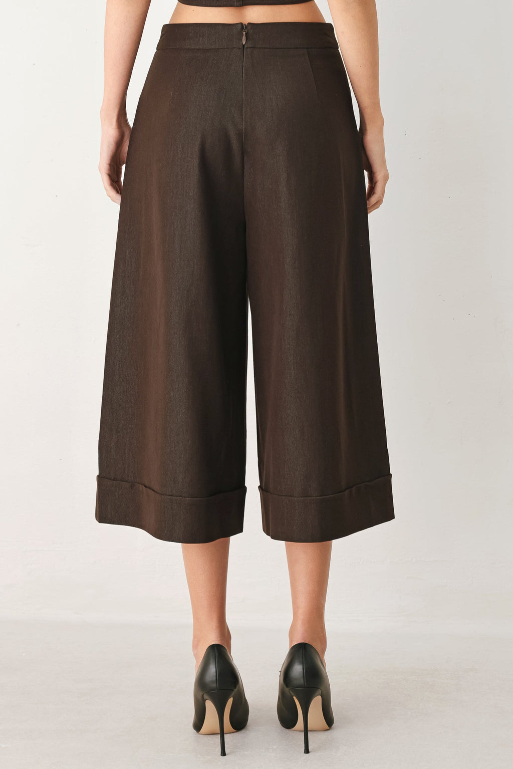 ESPRESSO MUSE WOVEN CULOTTES PANTS