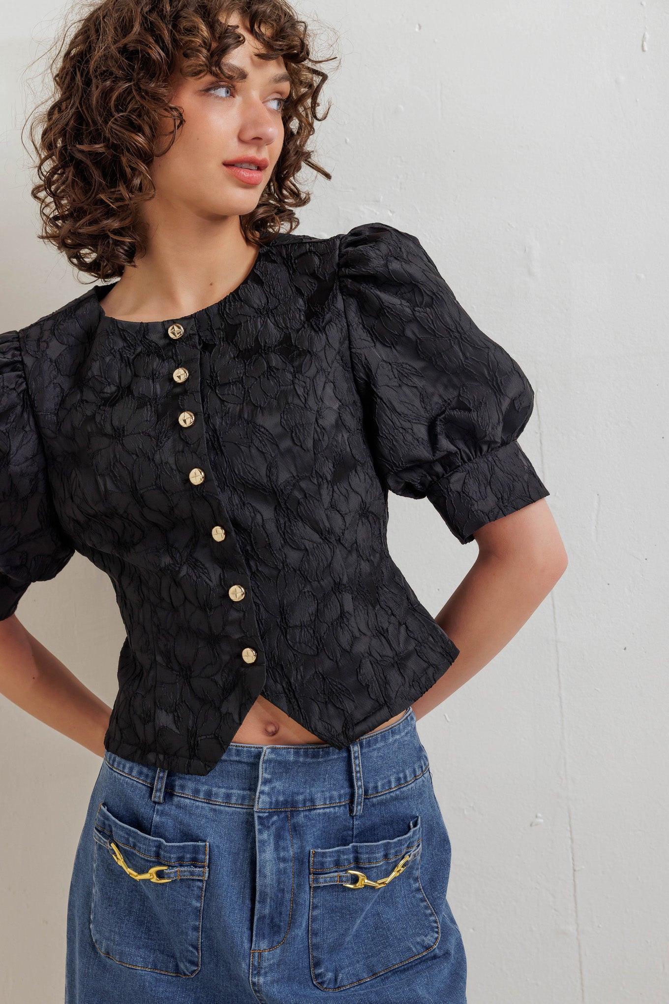QUIET LUXE ROMANCE WOVEN TOP
