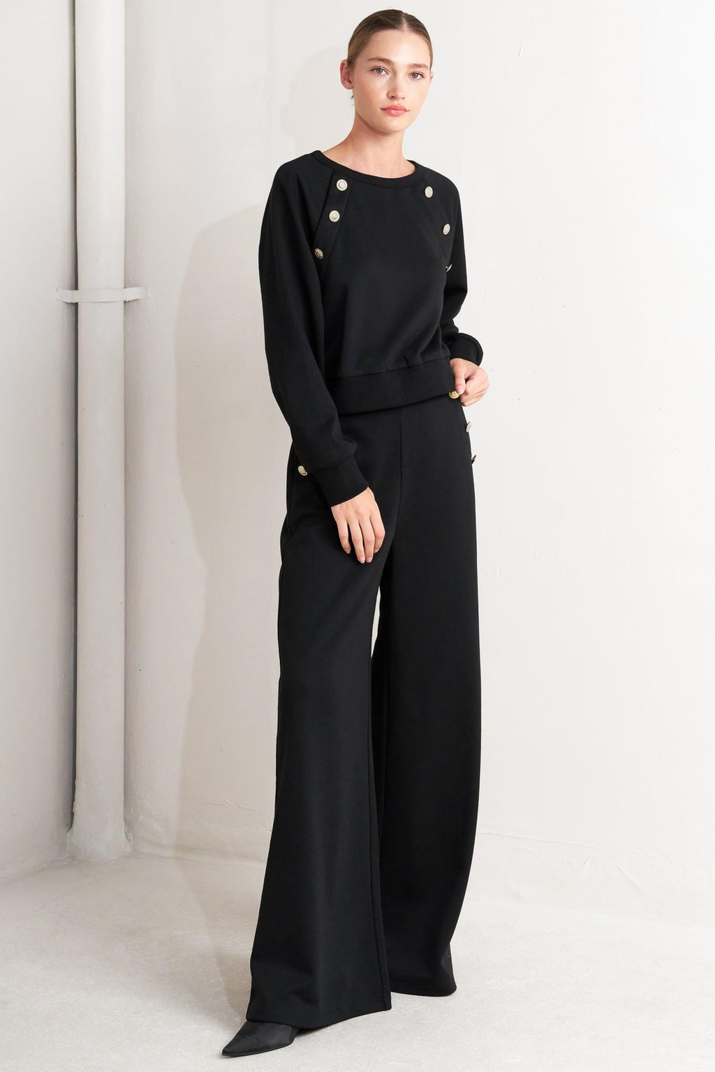 BLACK REGIMENT WOVEN TOP