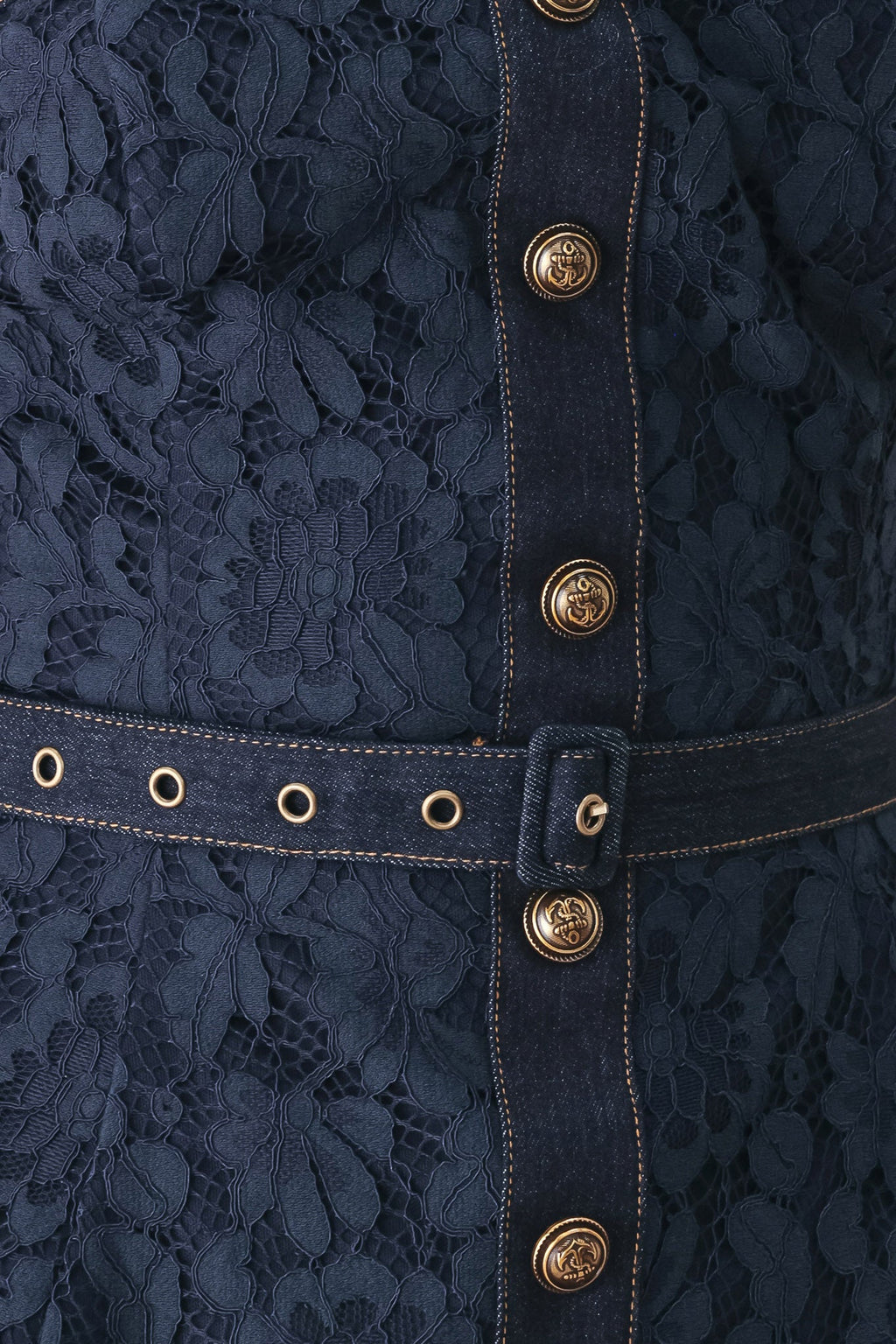 MIDNIGHT PETAL FLOW WOVEN LACE TOP