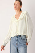 CLOUDRIFT IVORY WOVEN TOP