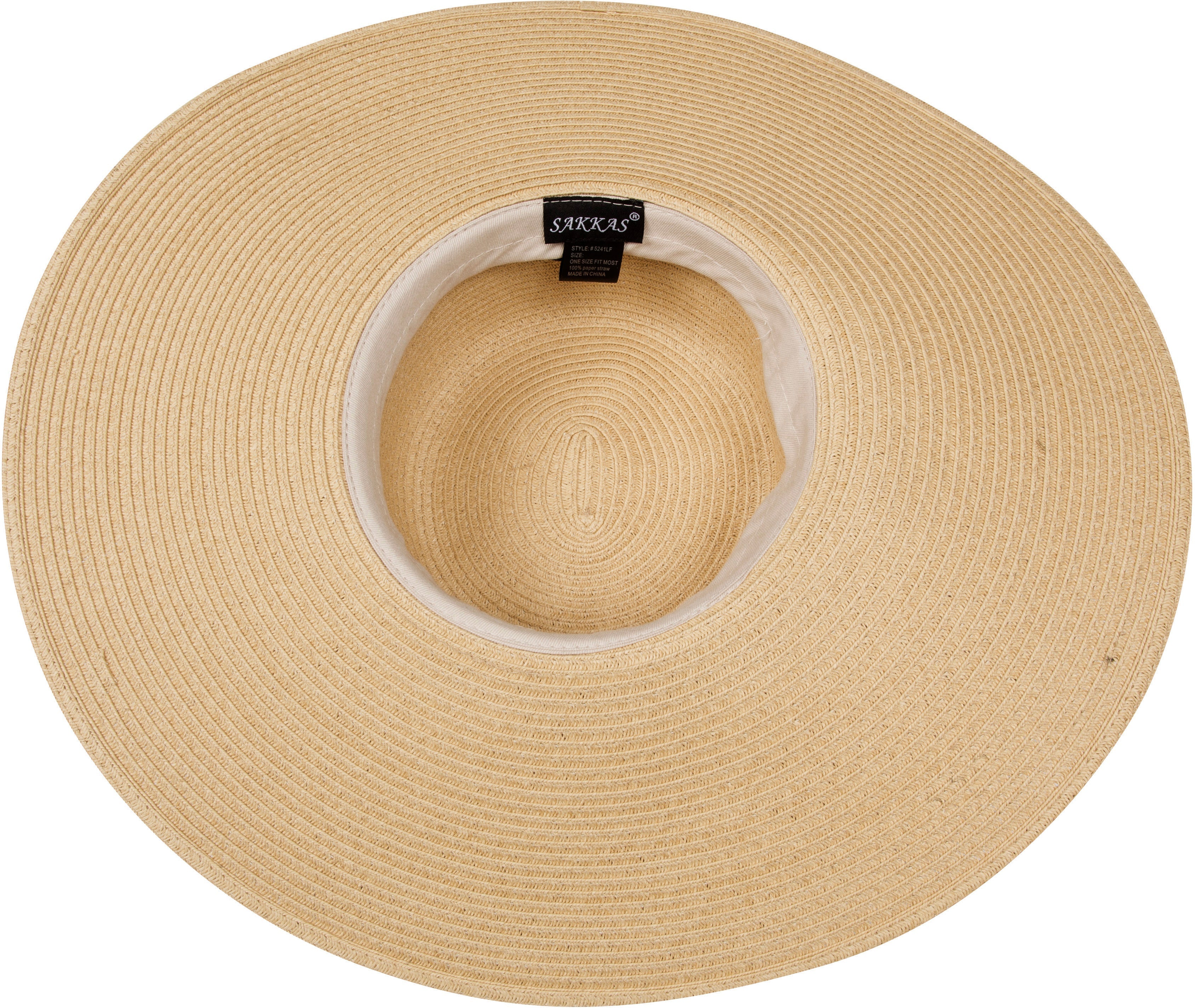 Sakkas Bella UPF 50+ 100% Paper Straw Flower Accent Wide Brim Floppy Hat