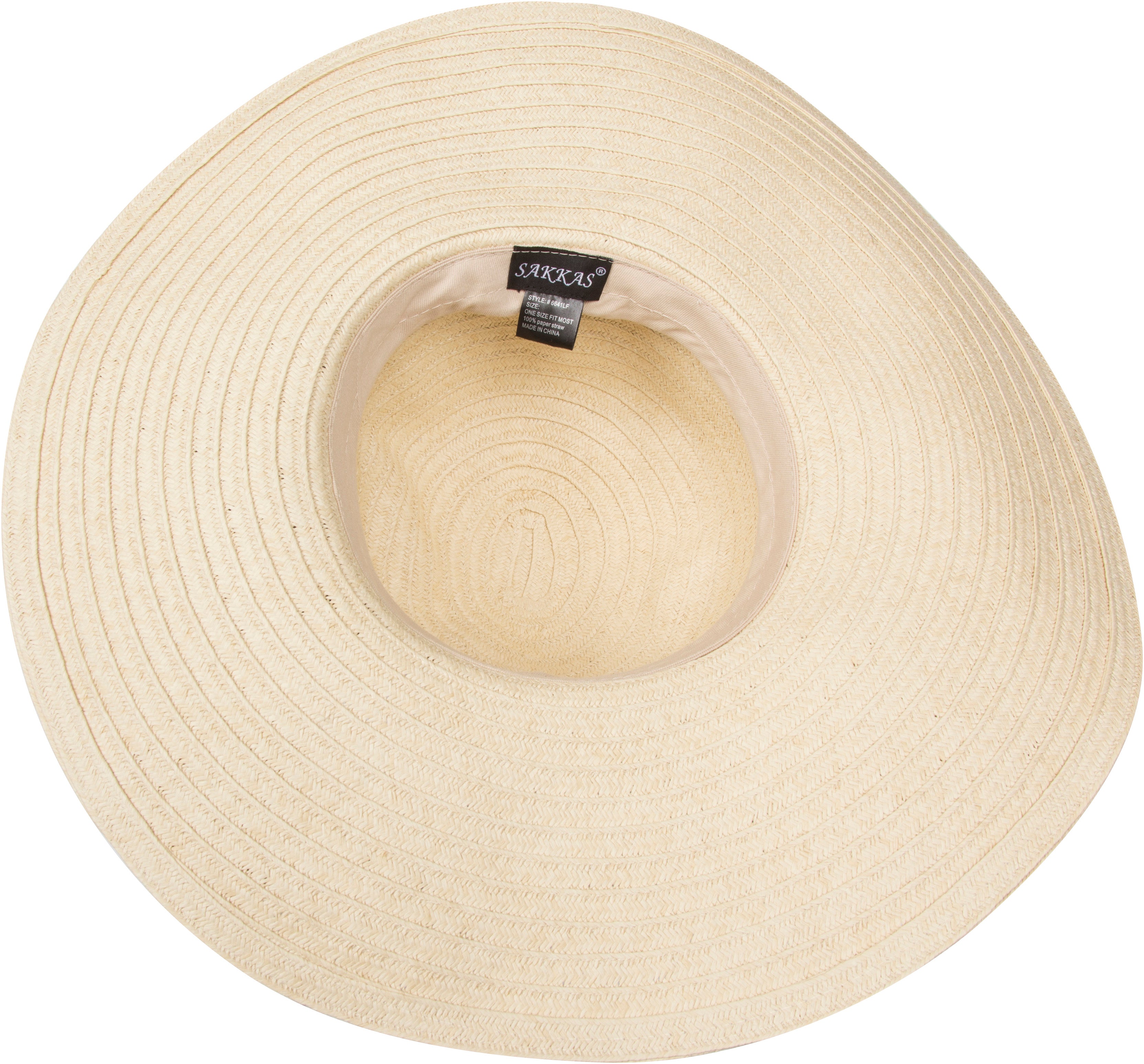 Sakkas Daisy UPF 50+ 100% Paper Straw Flower Accent Wide Brim Floppy Hat