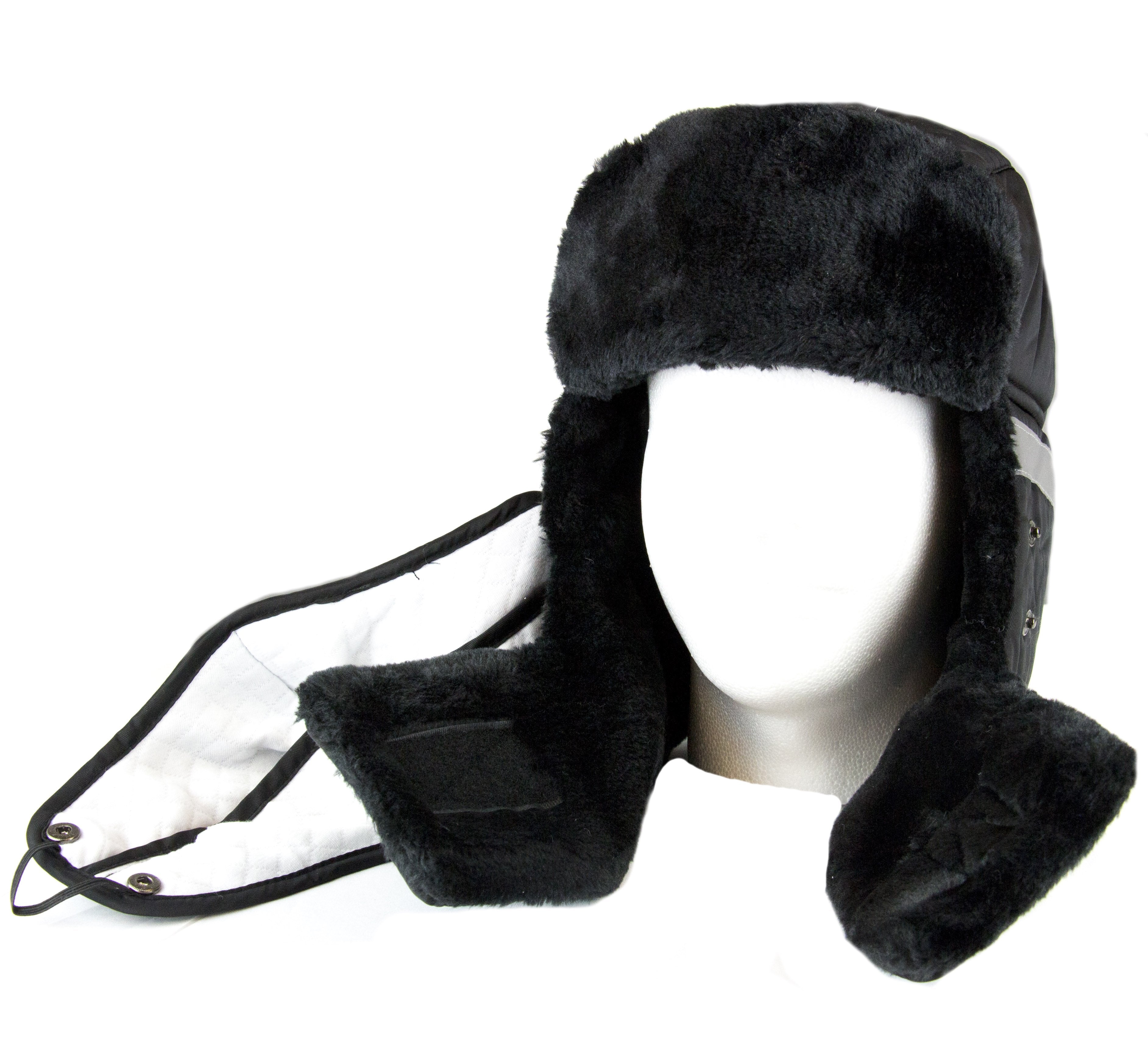 Sakkas Dab Unisex Faux Fur Ushanka Trapper Hat Chin Strap Removable Mask Russian Aviator Trooper Winter Hat for Men & Women