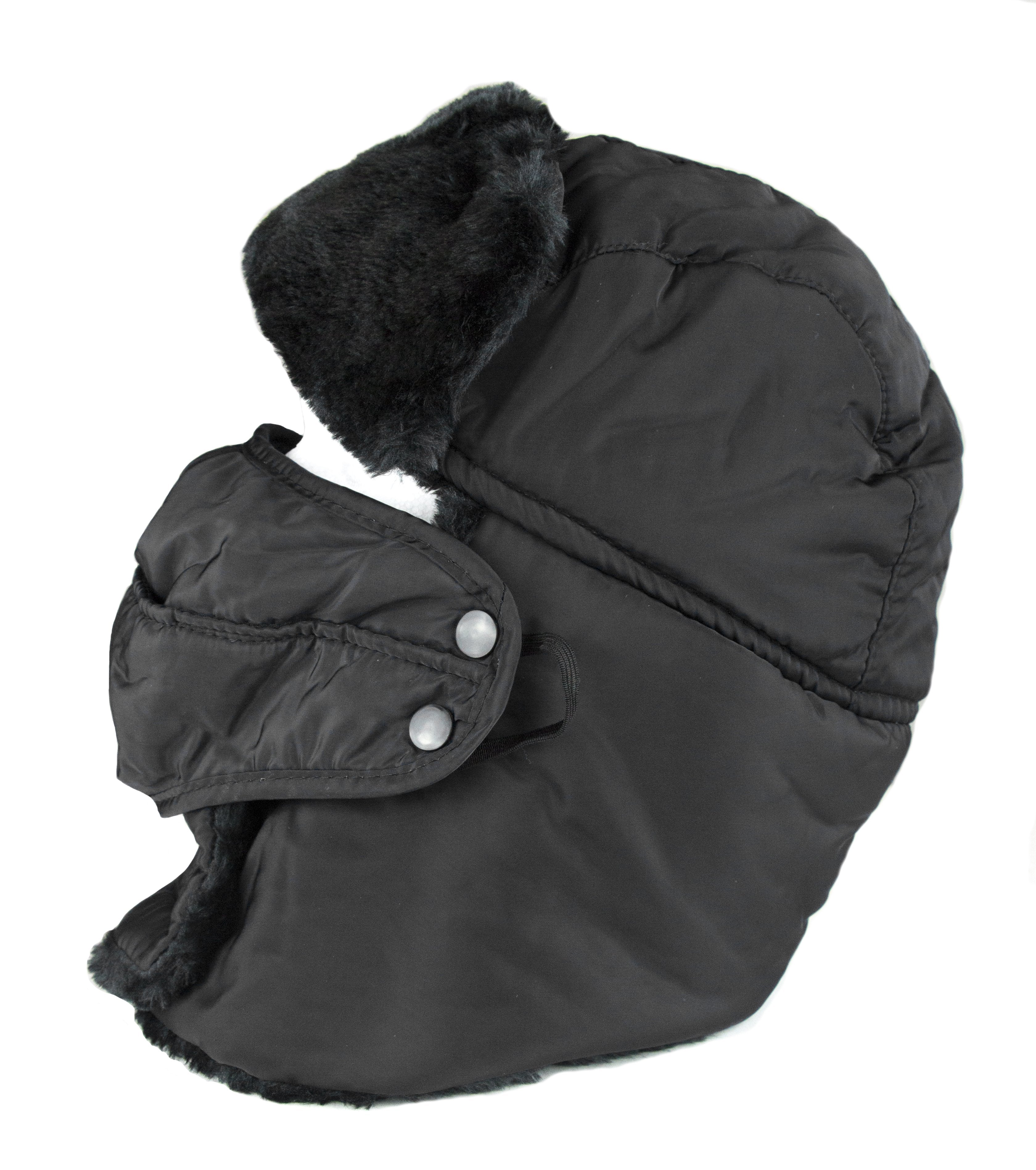 Sakkas Dab Unisex Faux Fur Ushanka Trapper Hat Chin Strap Removable Mask Russian Aviator Trooper Winter Hat for Men & Women