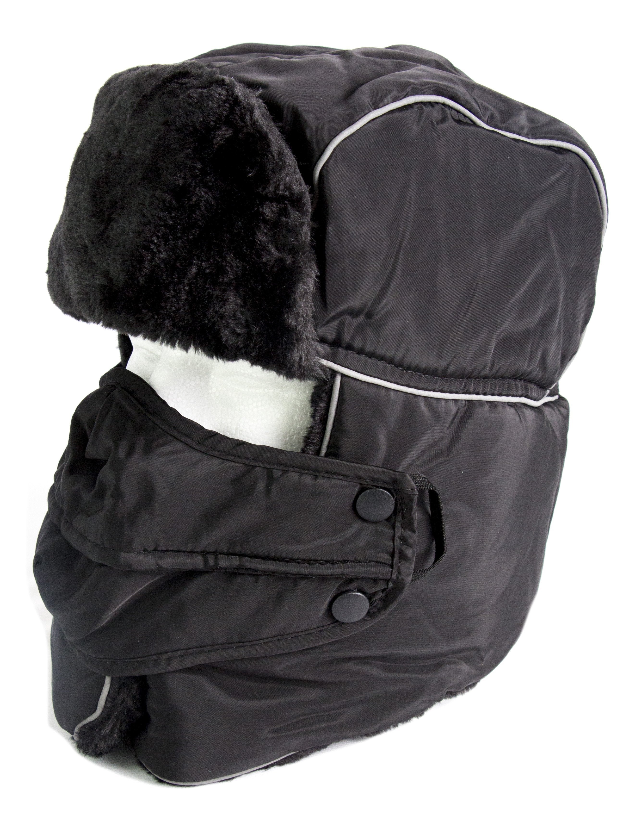 Sakkas Alex Ushanka Trapper Hat Removable Mask Faux Fur Winter Aviator Russian Hat, Windproof Cold Weather for Men & Women