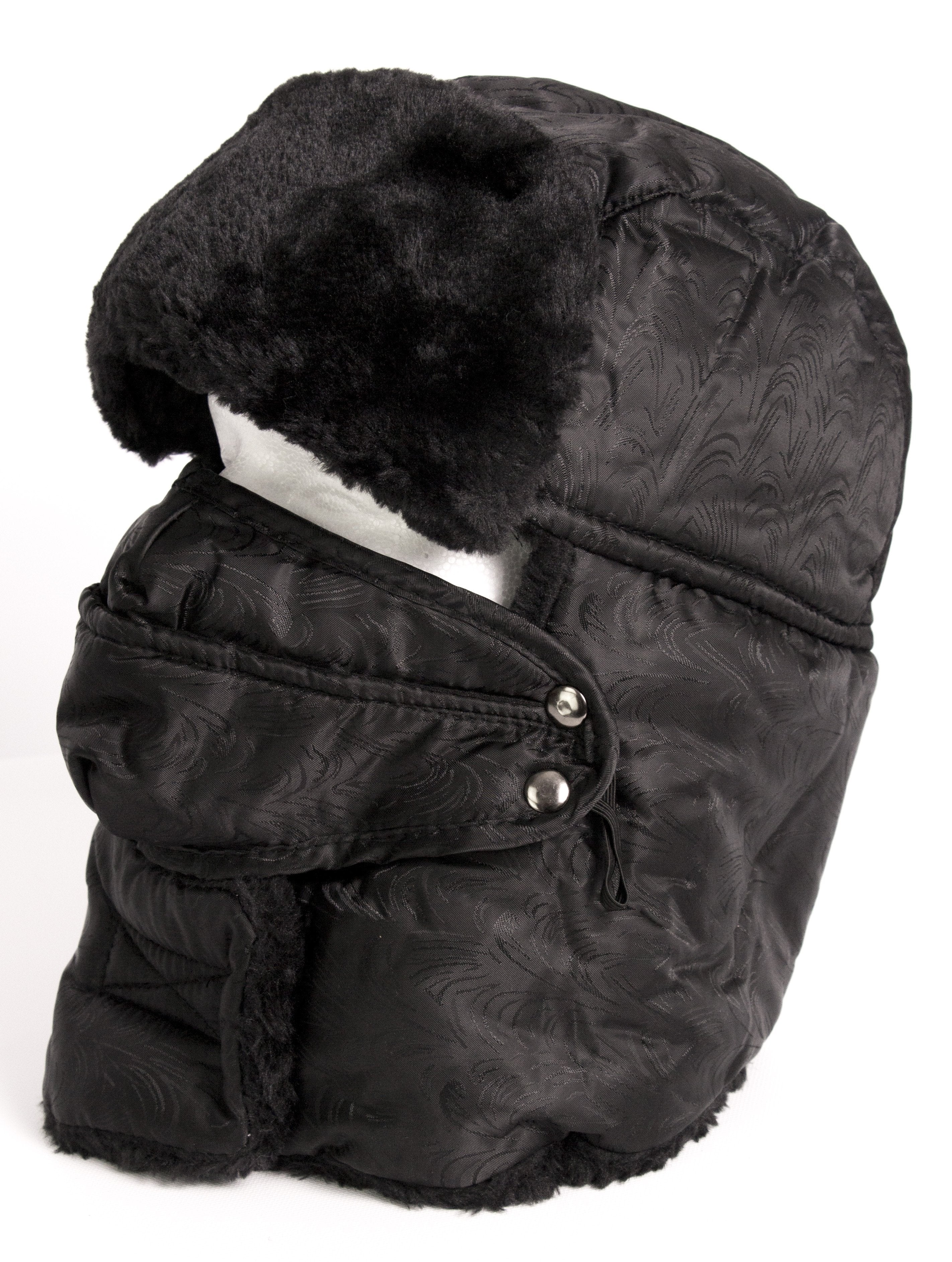 Sakkas Alex Ushanka Trapper Hat Removable Mask Faux Fur Winter Aviator Russian Hat, Windproof Cold Weather for Men & Women