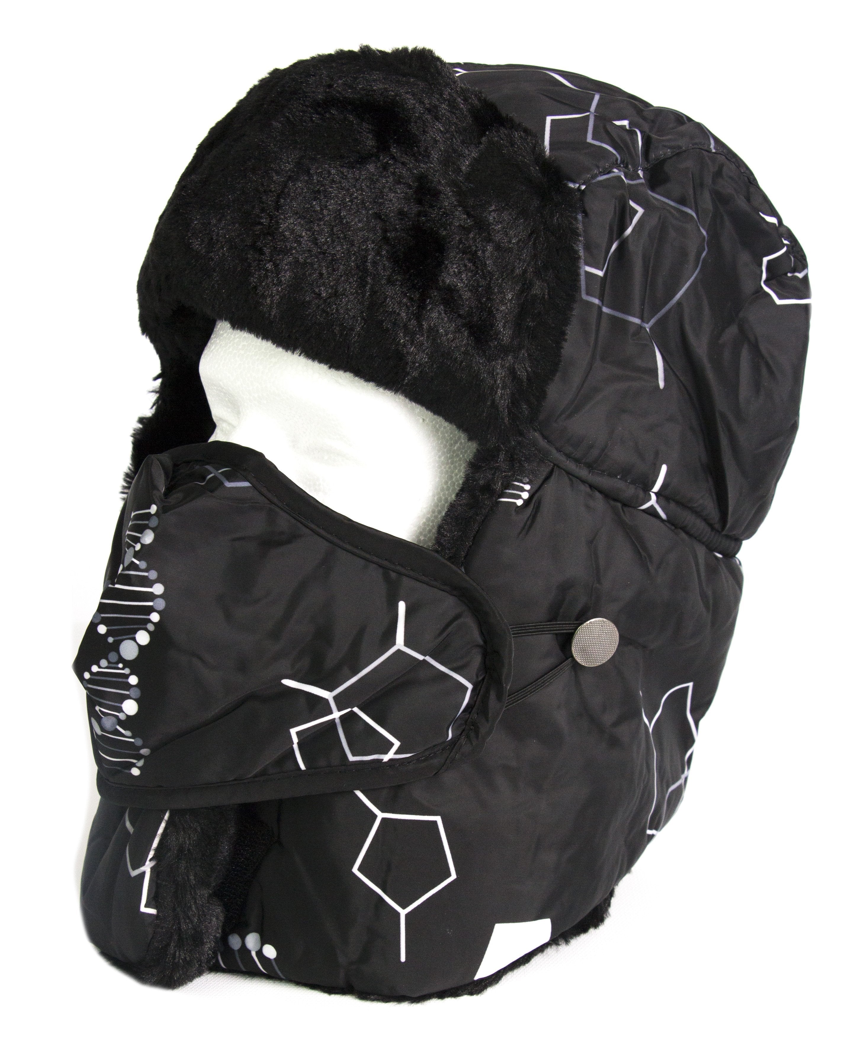Sakkas Alex Ushanka Trapper Hat Removable Mask Faux Fur Winter Aviator Russian Hat, Windproof Cold Weather for Men & Women