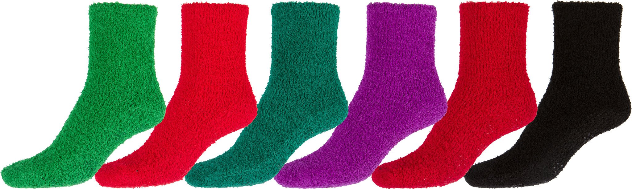 Sakkas Super Soft Anti-Slip Fuzzy Ankle Socks Value Assorted 6-Pack