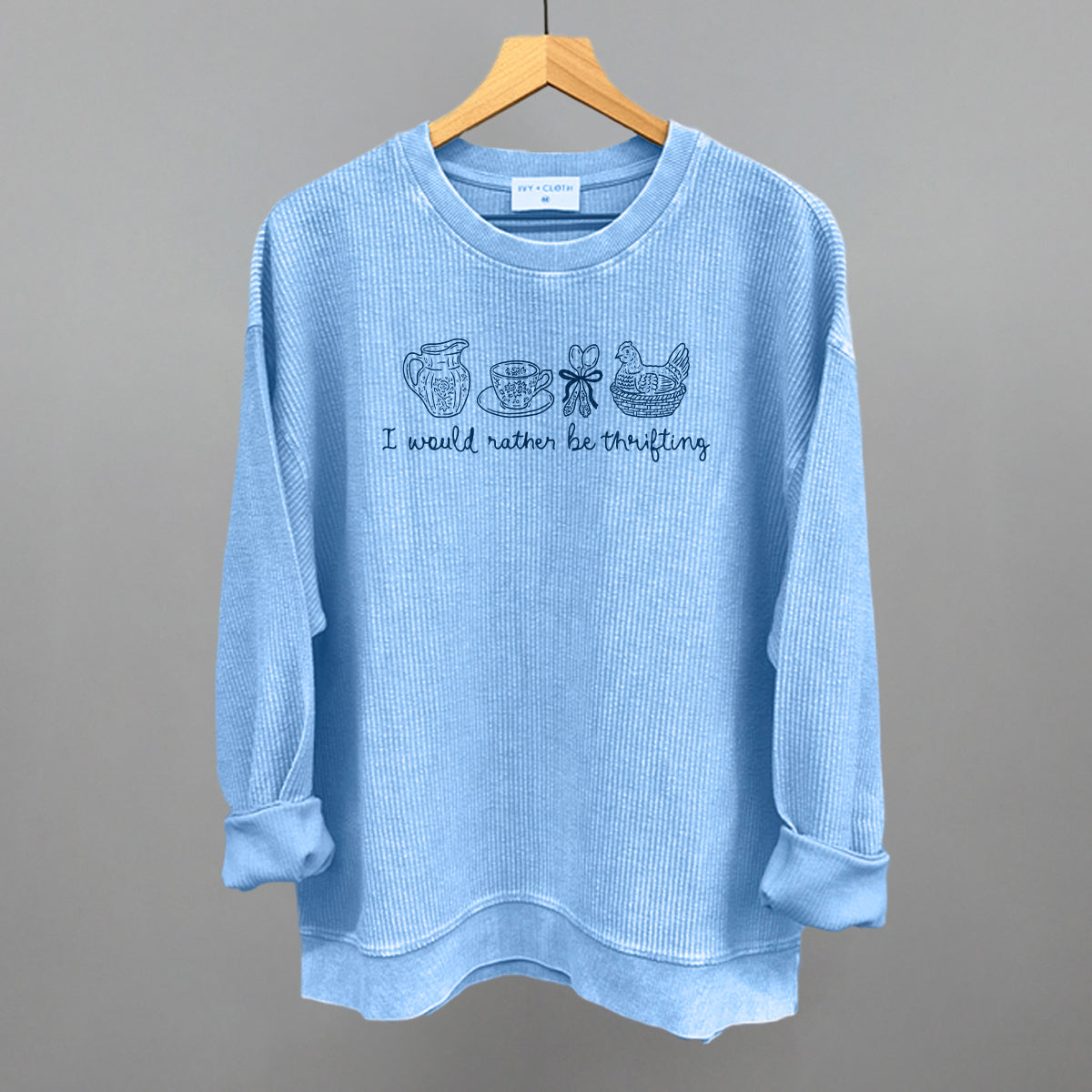 I Would Rather Be Thrifting Blue