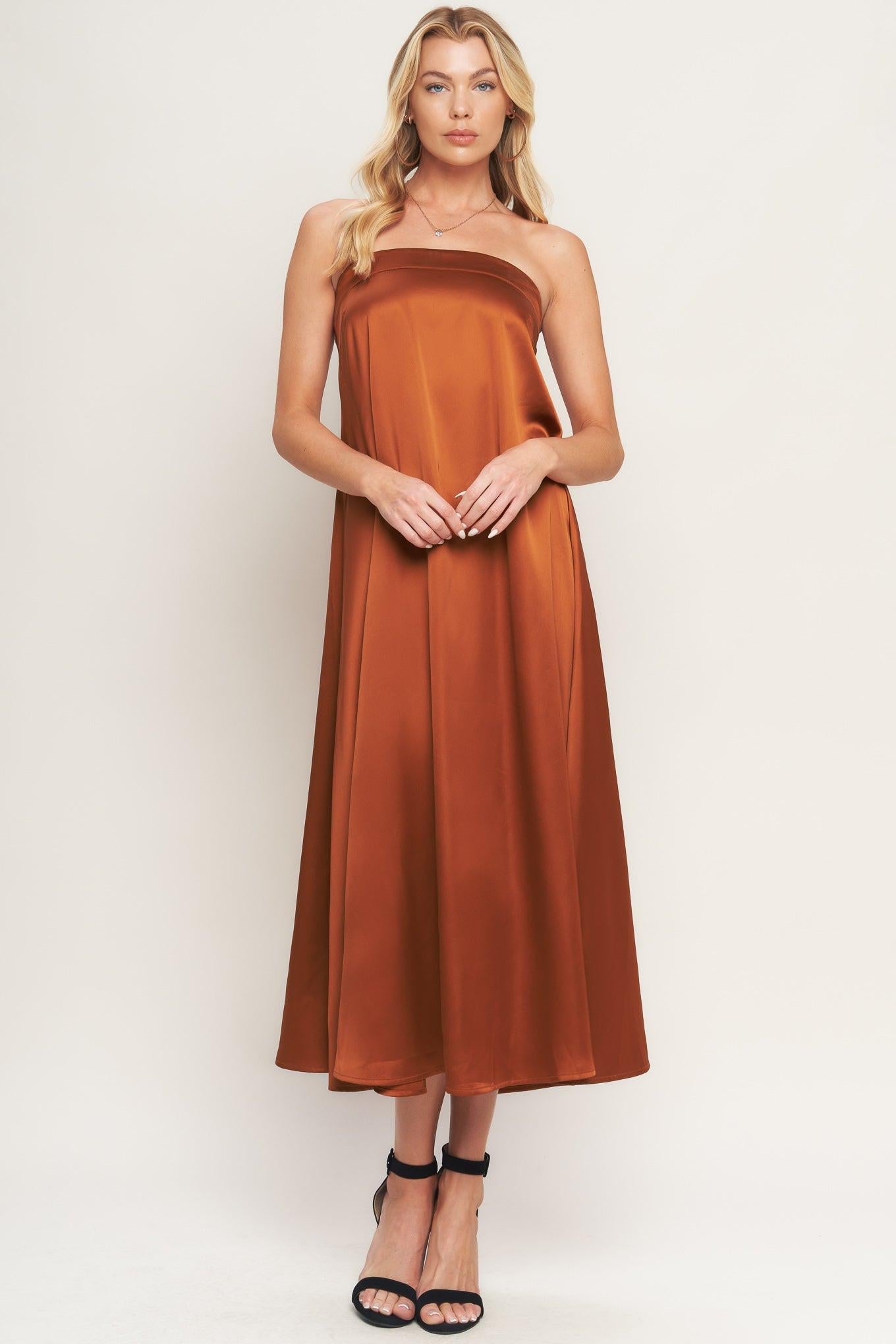 FROSTY ELEGANCE WOVEN MIDI DRESS