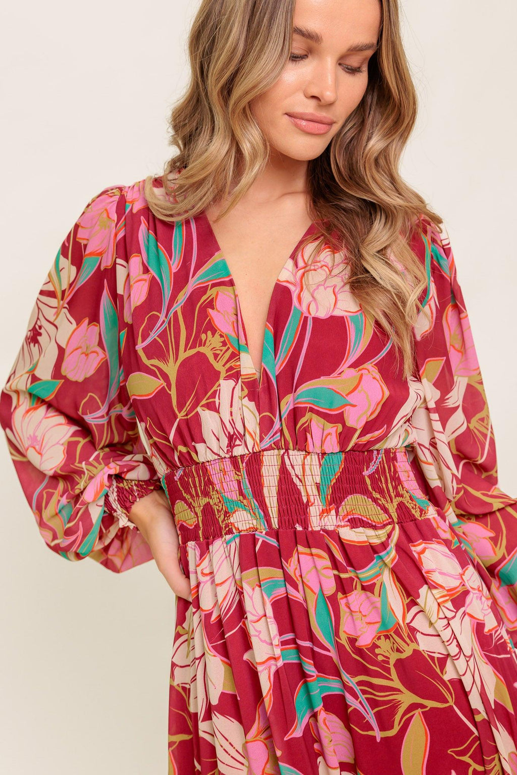 AMAZING PRESENCE WOVEN MAXI DRESS
