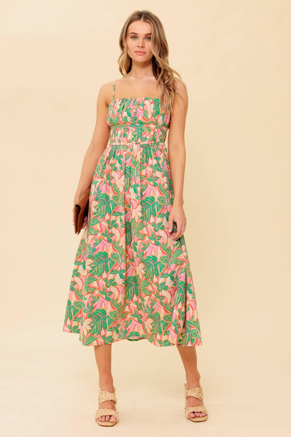 STORYTELLING WOVEN MIDI DRESS