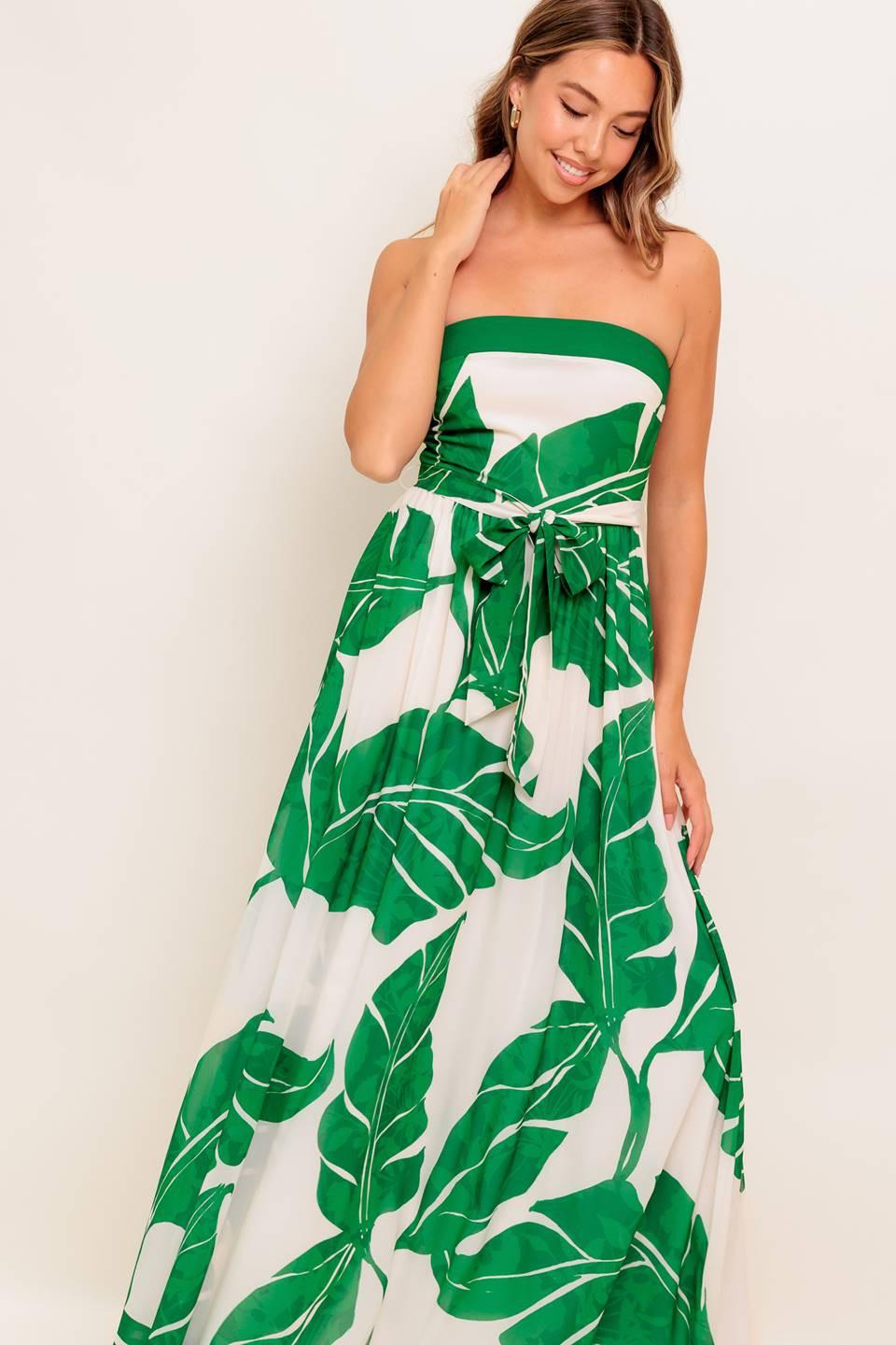 PURE MOMENT GREEN WOVEN ANKLE DRESS