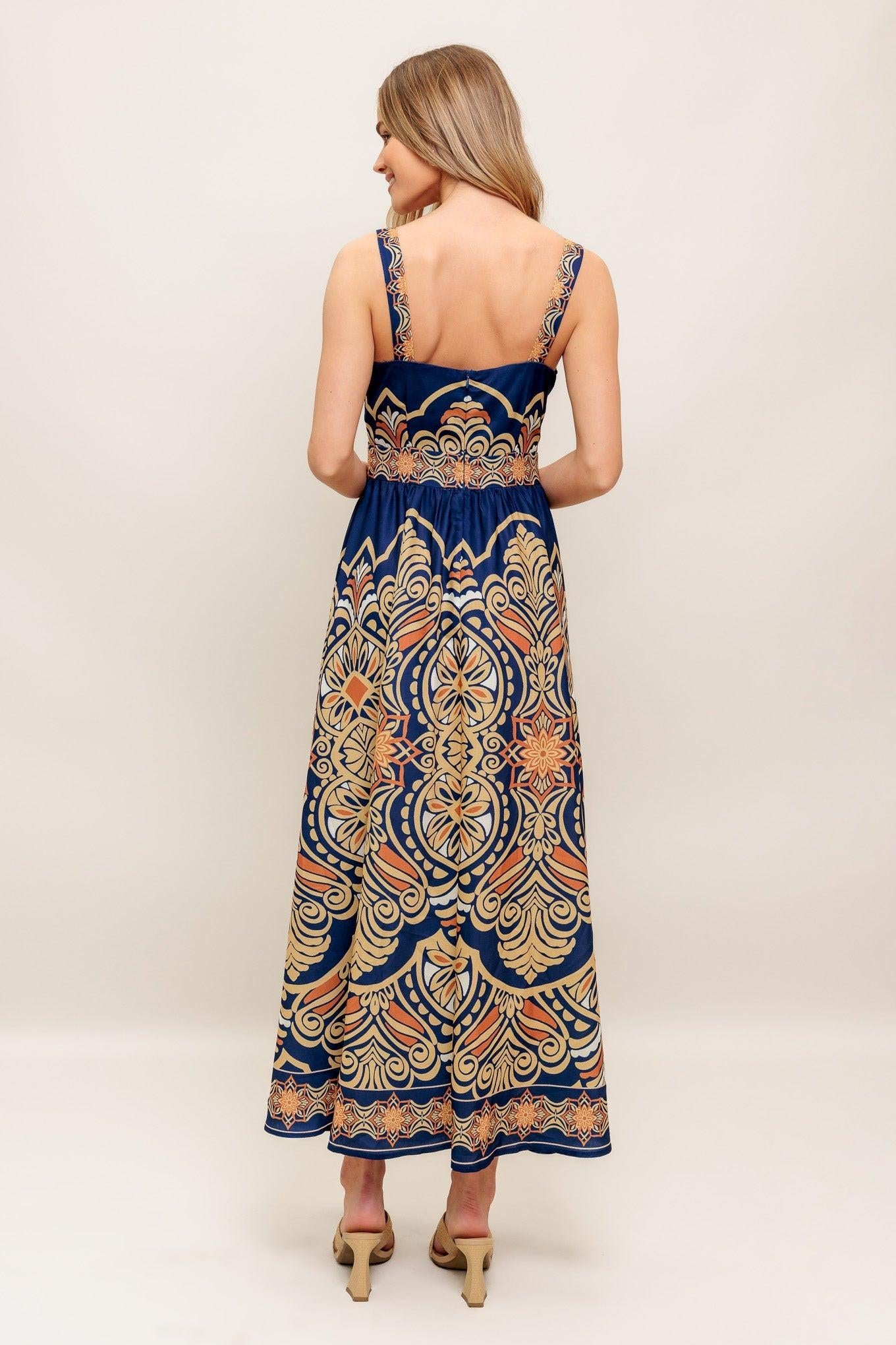 SAHARA DREAMS WOVEN MIDI DRESS