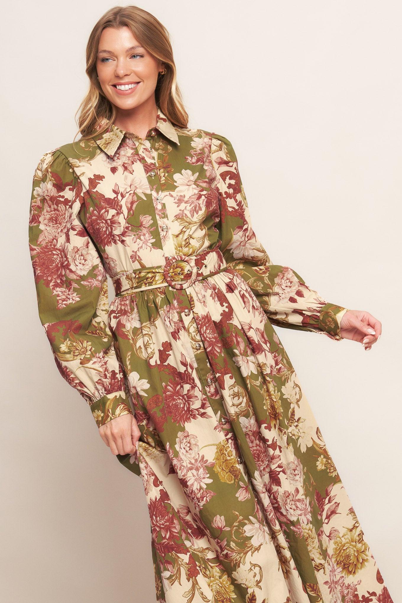 COUNTRY ROMANCE WOVEN MIDI DRESS