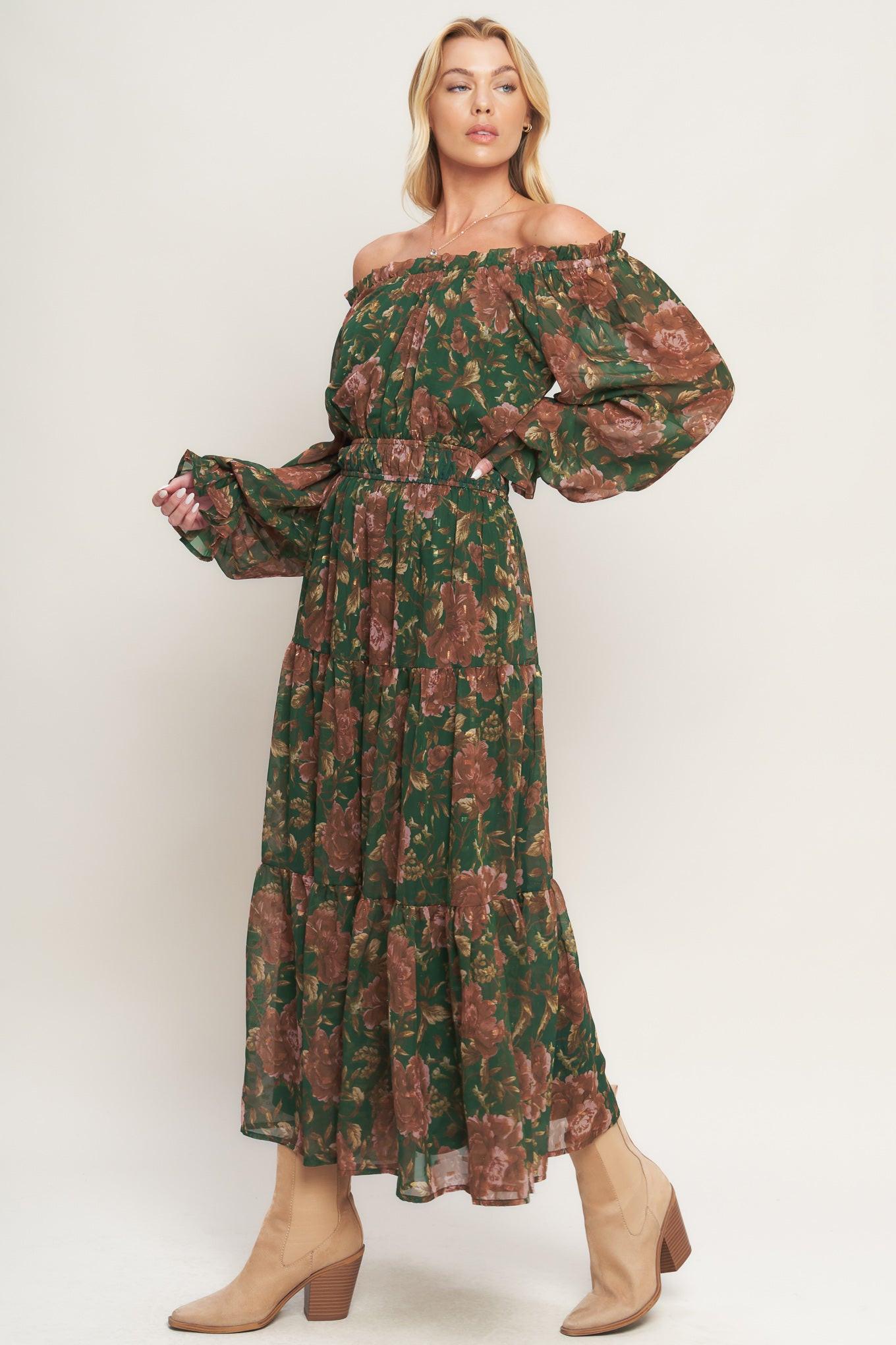 TERRACOTTA TRAIL WOVEN MIDI DRESS