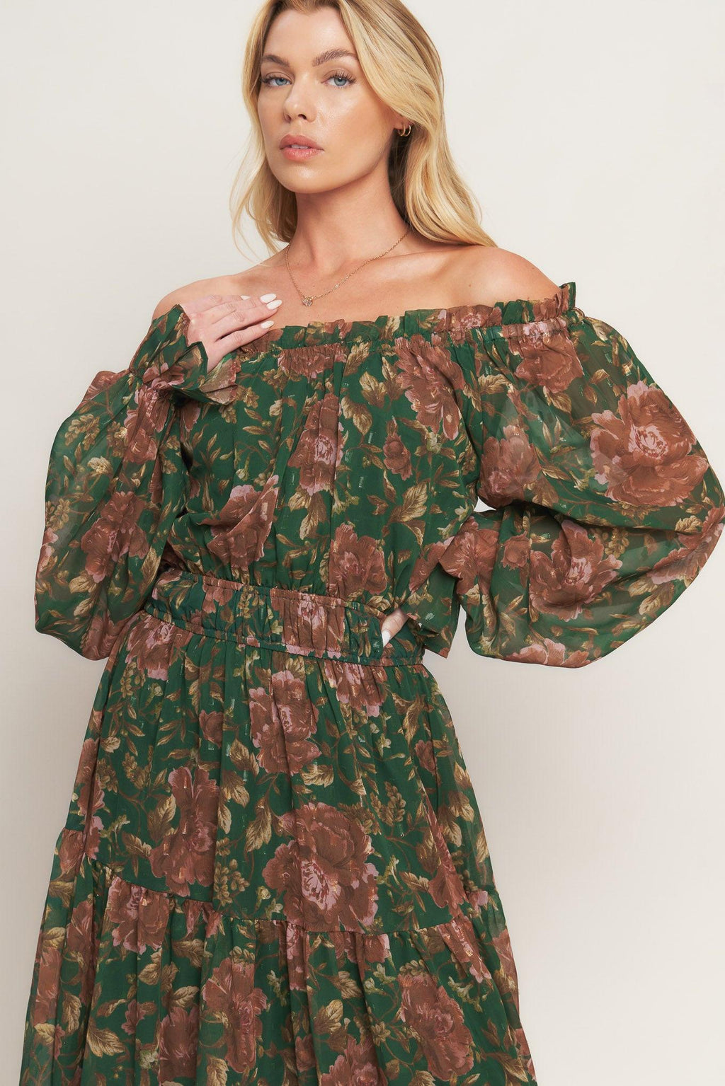 TERRACOTTA TRAIL WOVEN MIDI DRESS