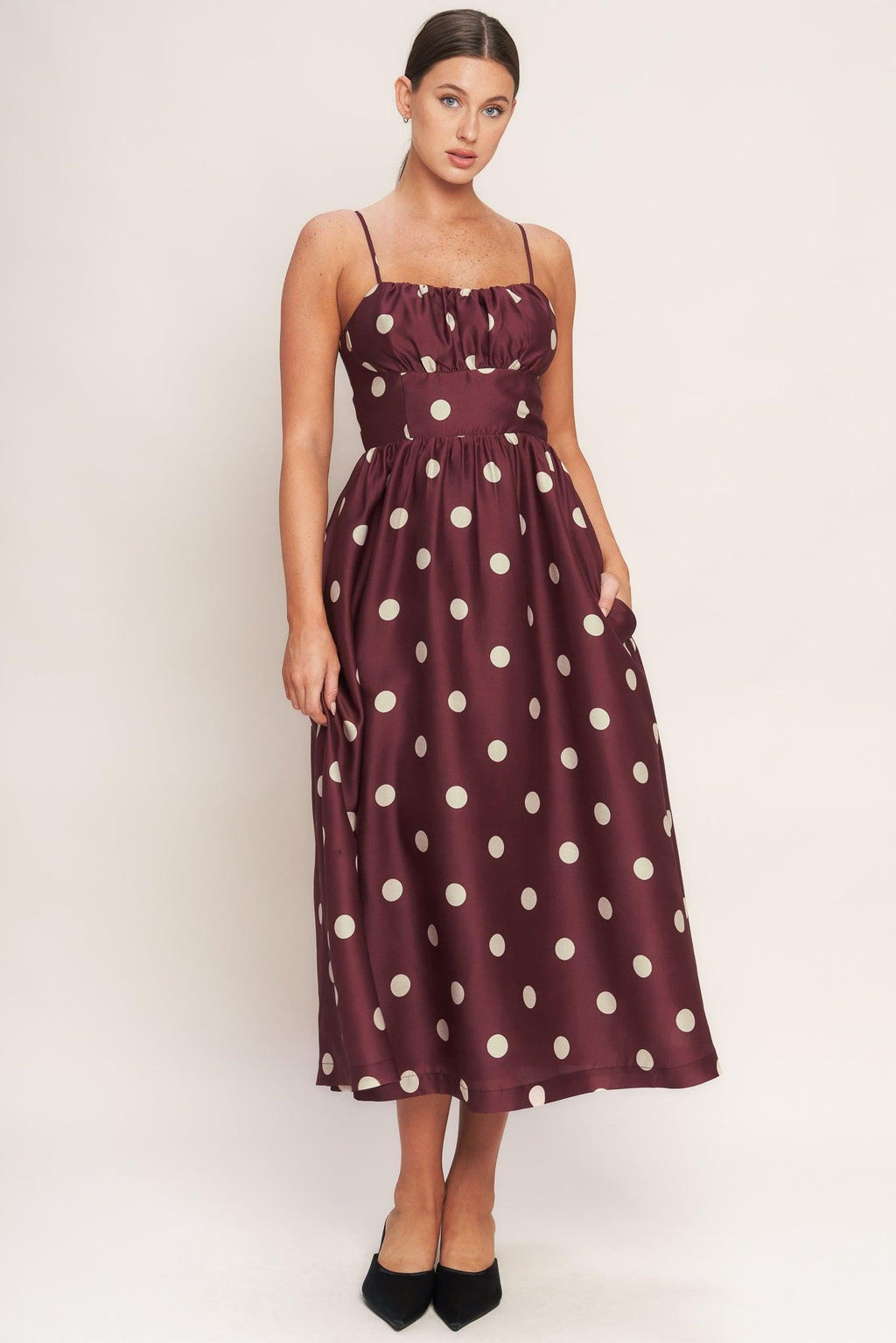 MARASCHINO CHIC WOVEN MIDI DRESS