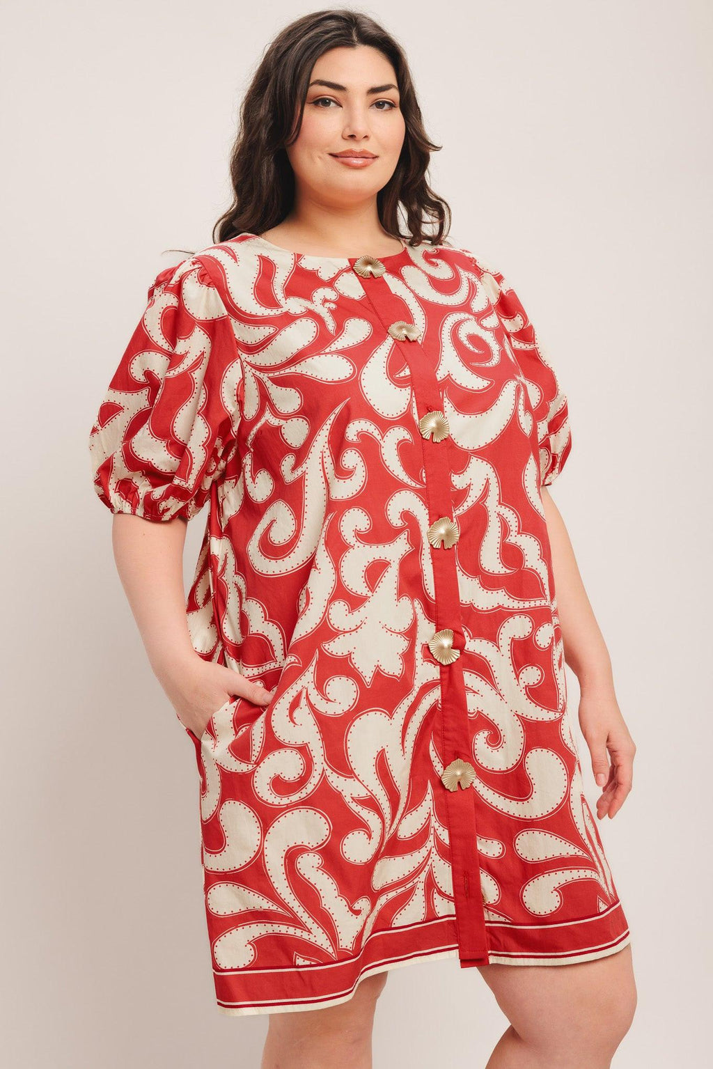 STRAIGHT & STRONG WOVEN MINI DRESS