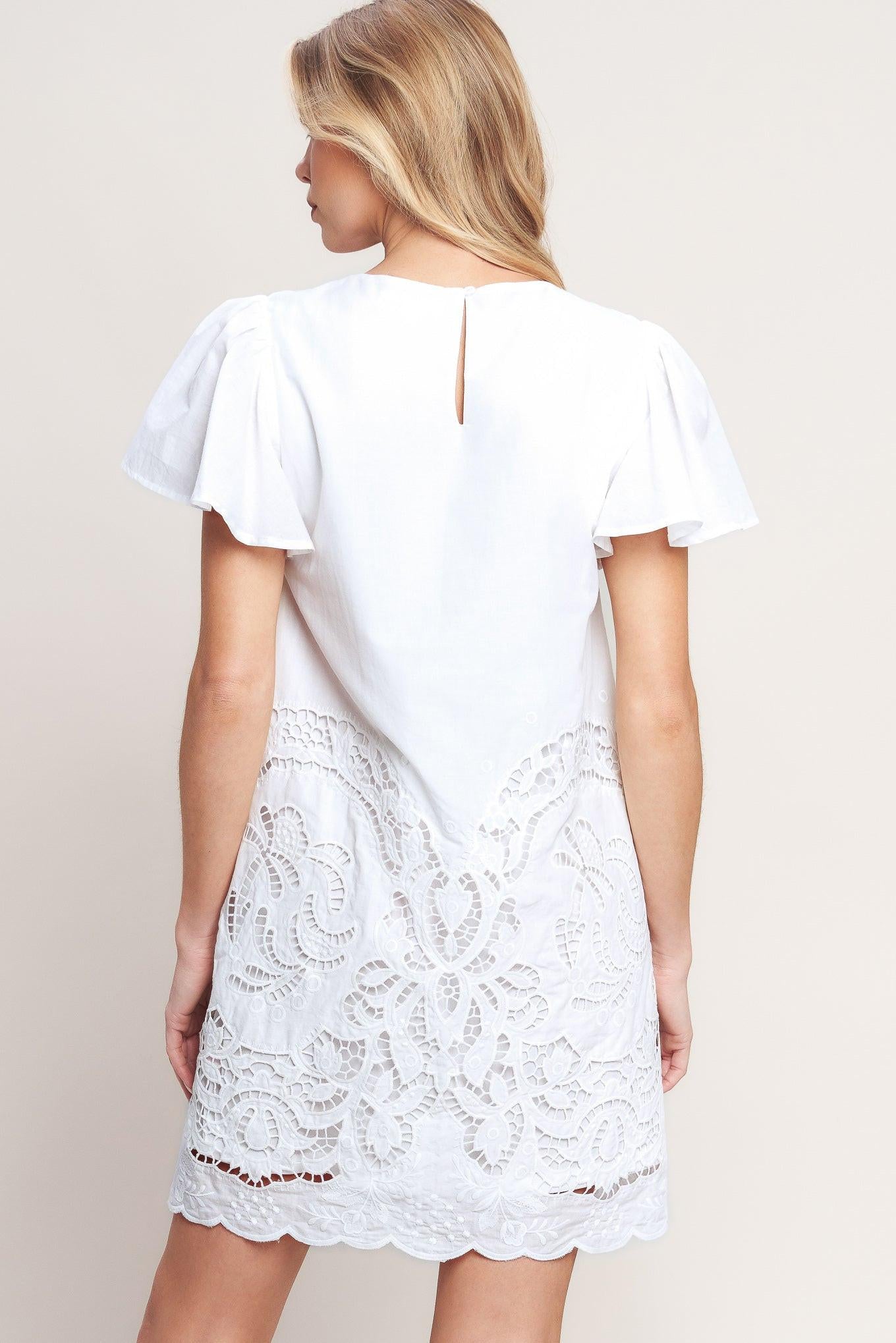 ALL THE RIGHT REASONS WOVEN EYELET DRESS