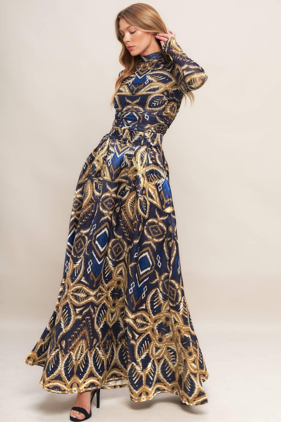 NIGHTFALL DRAPE WOVEN MAXI FULL SKIRT