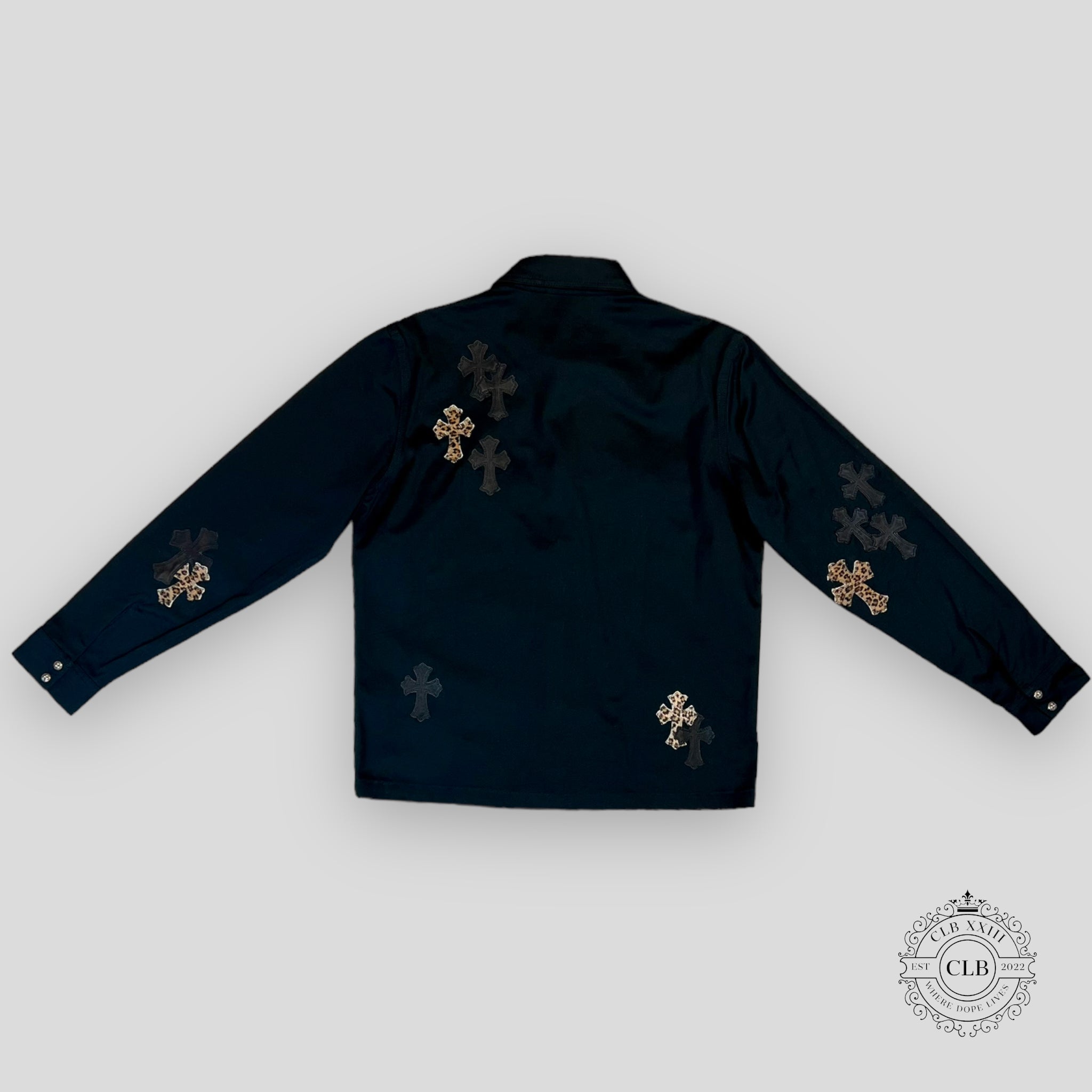 Chrome Hearts Cross Patch Work Dog Shirt in Black