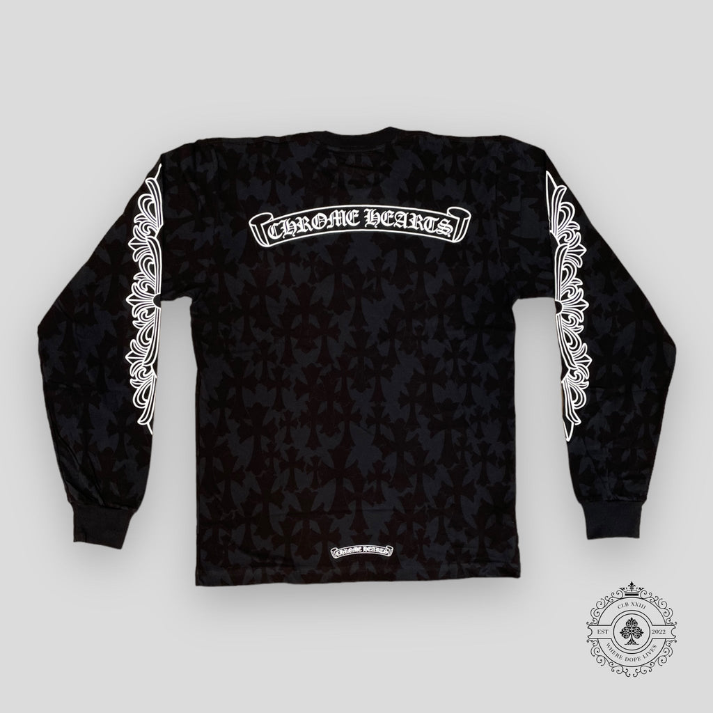 Chrome Hearts Cemetery Cross Monogram L/S Tee