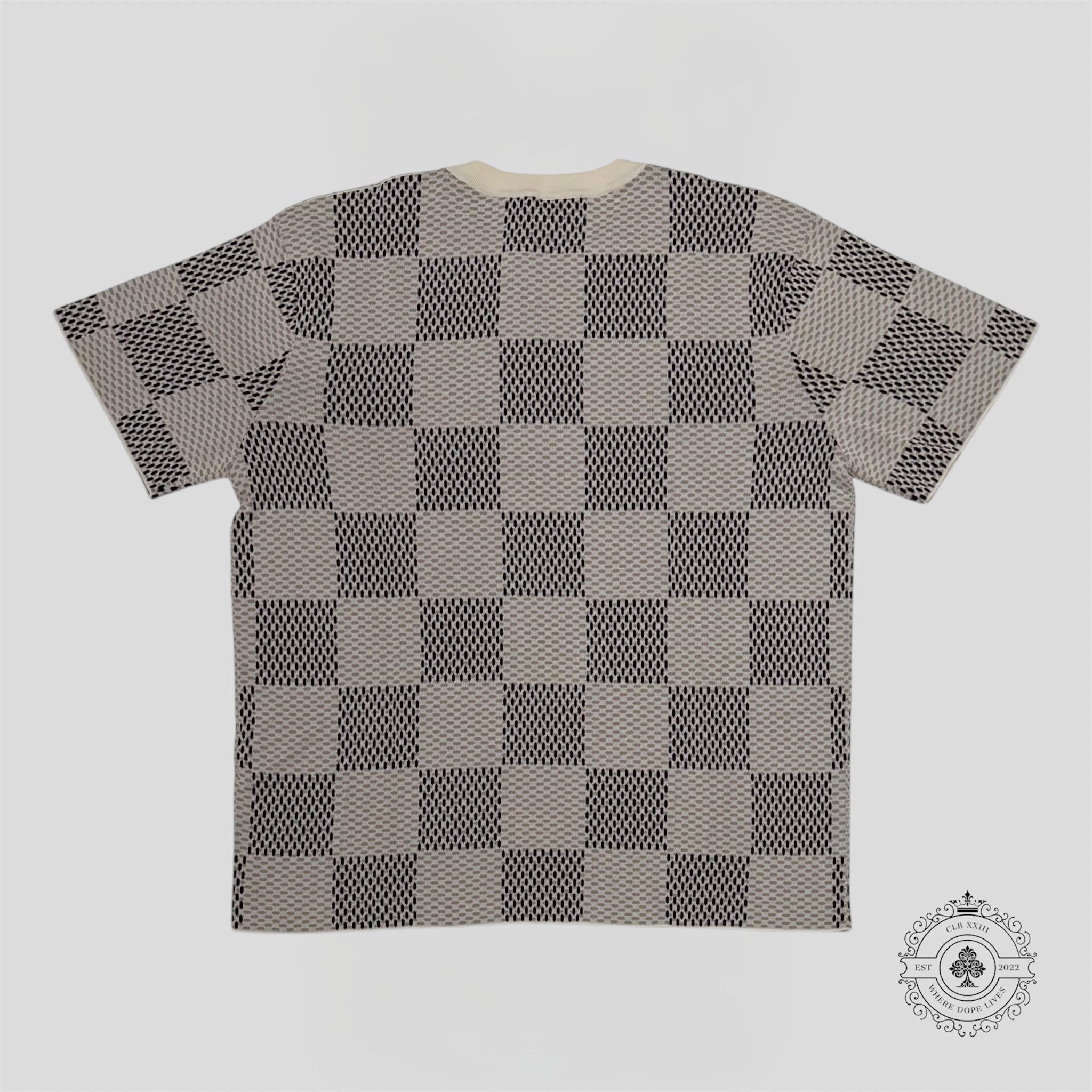 Louis Vuitton Damier Heritage Jacquard Short Sleeve Crewneck