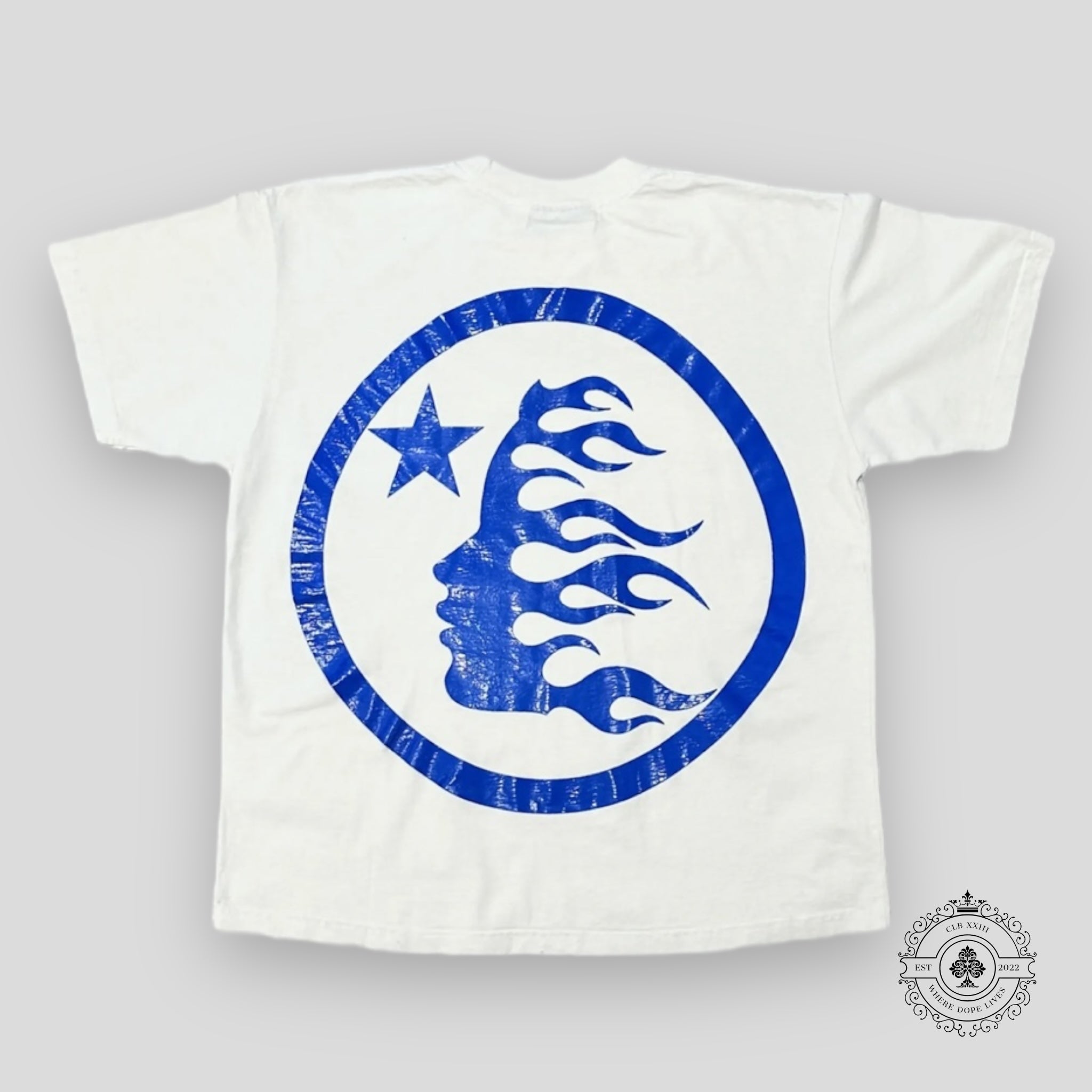 Hellstar Gel Sport Logo T-Shirt in White/Blue